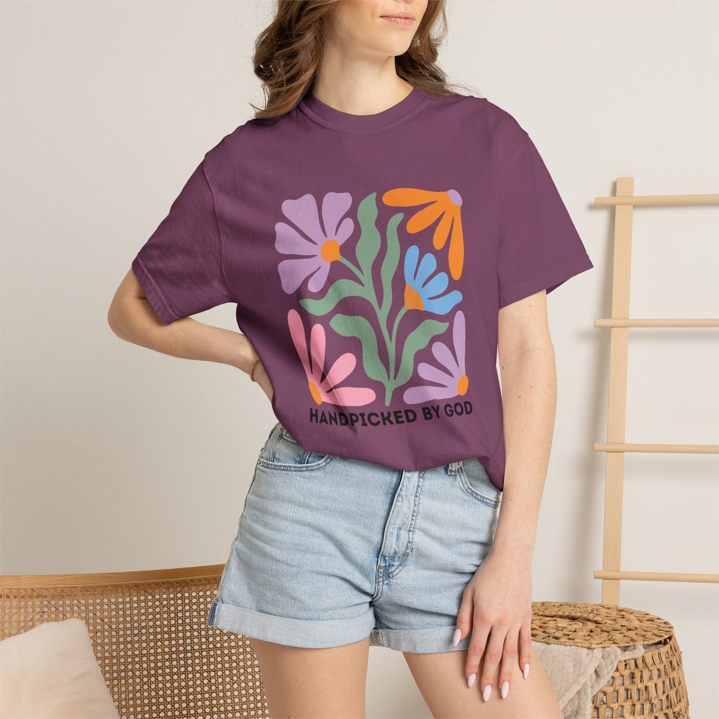 Handpicked by God Floral T-Shirt — Colorful Faith Graphic Tee