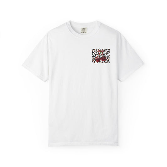 T-Shirt — Red Ribbon Pocket & Back Bow Print
