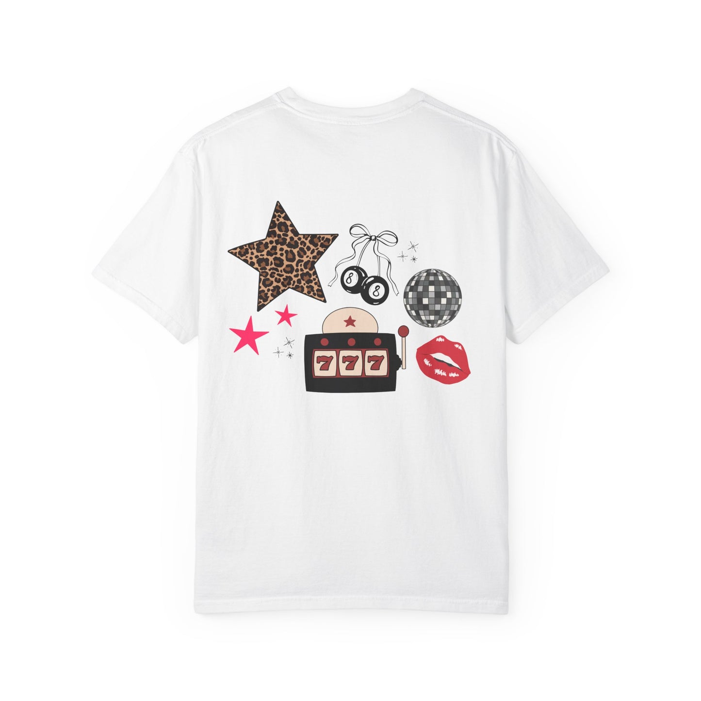 LOVE Leopard Kiss Graphic T‑Shirt — Retro Casino & Disco Chest Print