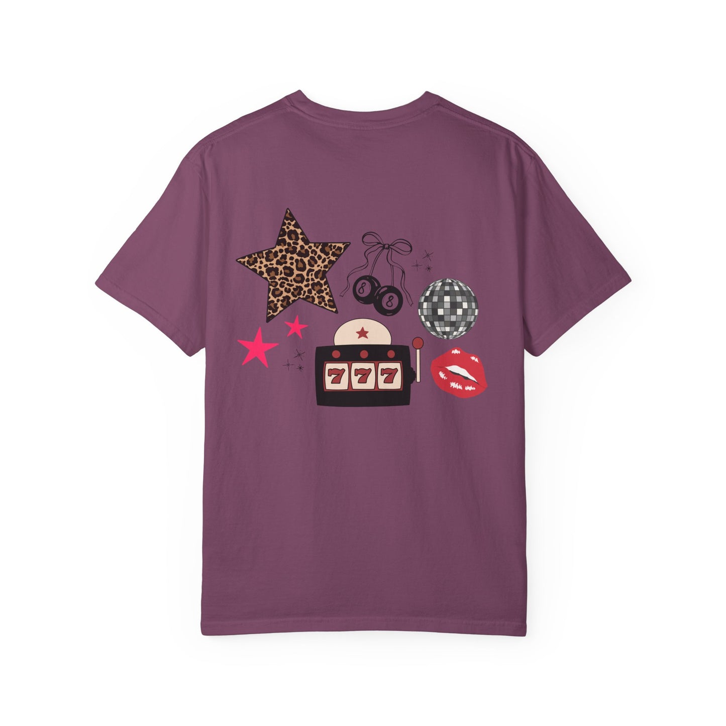 LOVE Leopard Kiss Graphic T‑Shirt — Retro Casino & Disco Chest Print