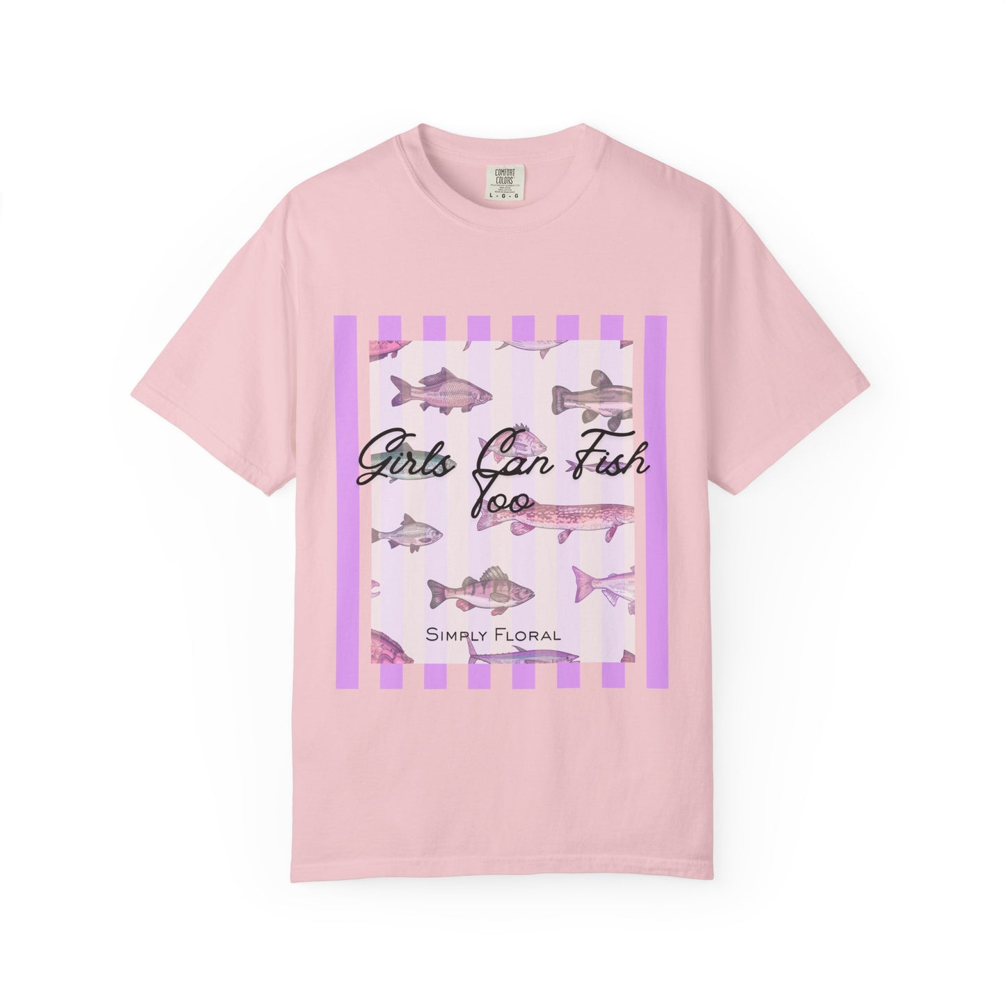 Girls Can Fish Too T-Shirt — Floral Fish Graphic Tee