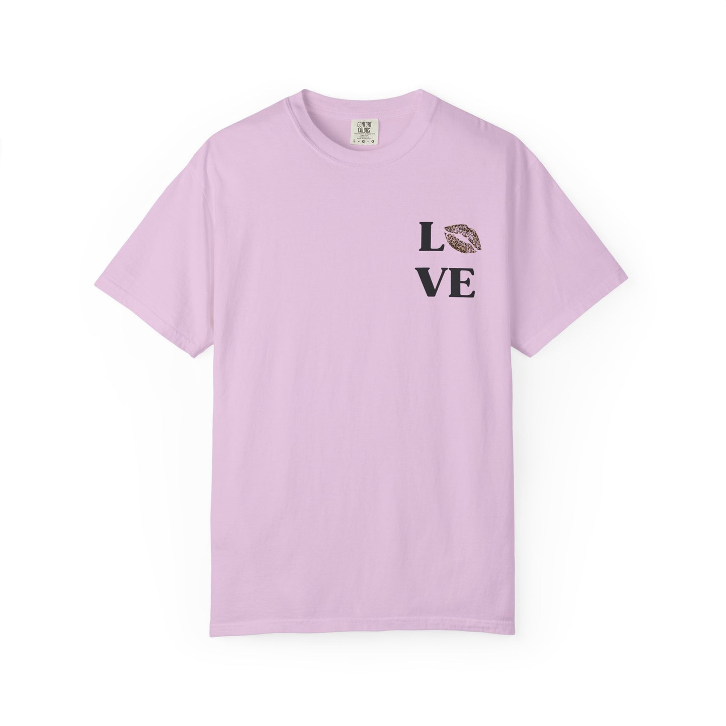 LOVE Leopard Kiss Graphic T‑Shirt — Retro Casino & Disco Chest Print