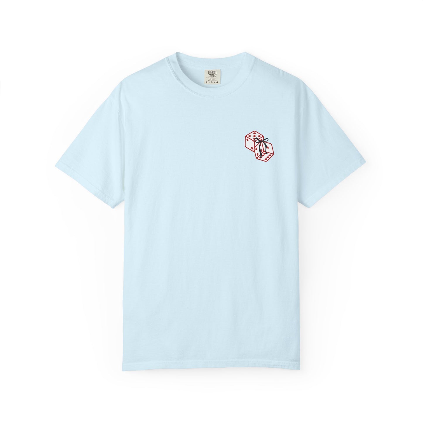Cherry Babe T‑Shirt — Retro Pink Cherries, Dice & Hearts Graphic Tee