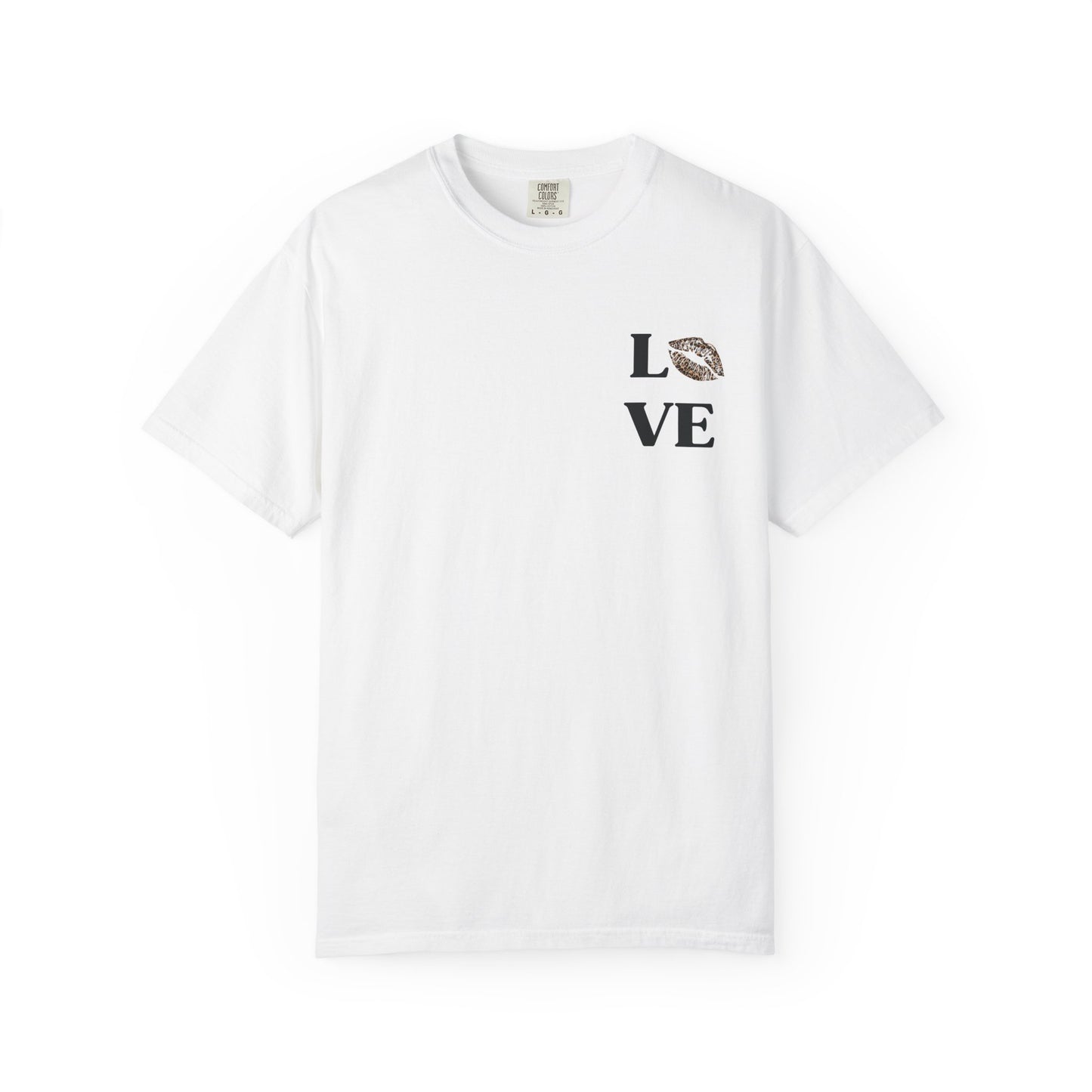 LOVE Leopard Kiss Graphic T‑Shirt — Retro Casino & Disco Chest Print