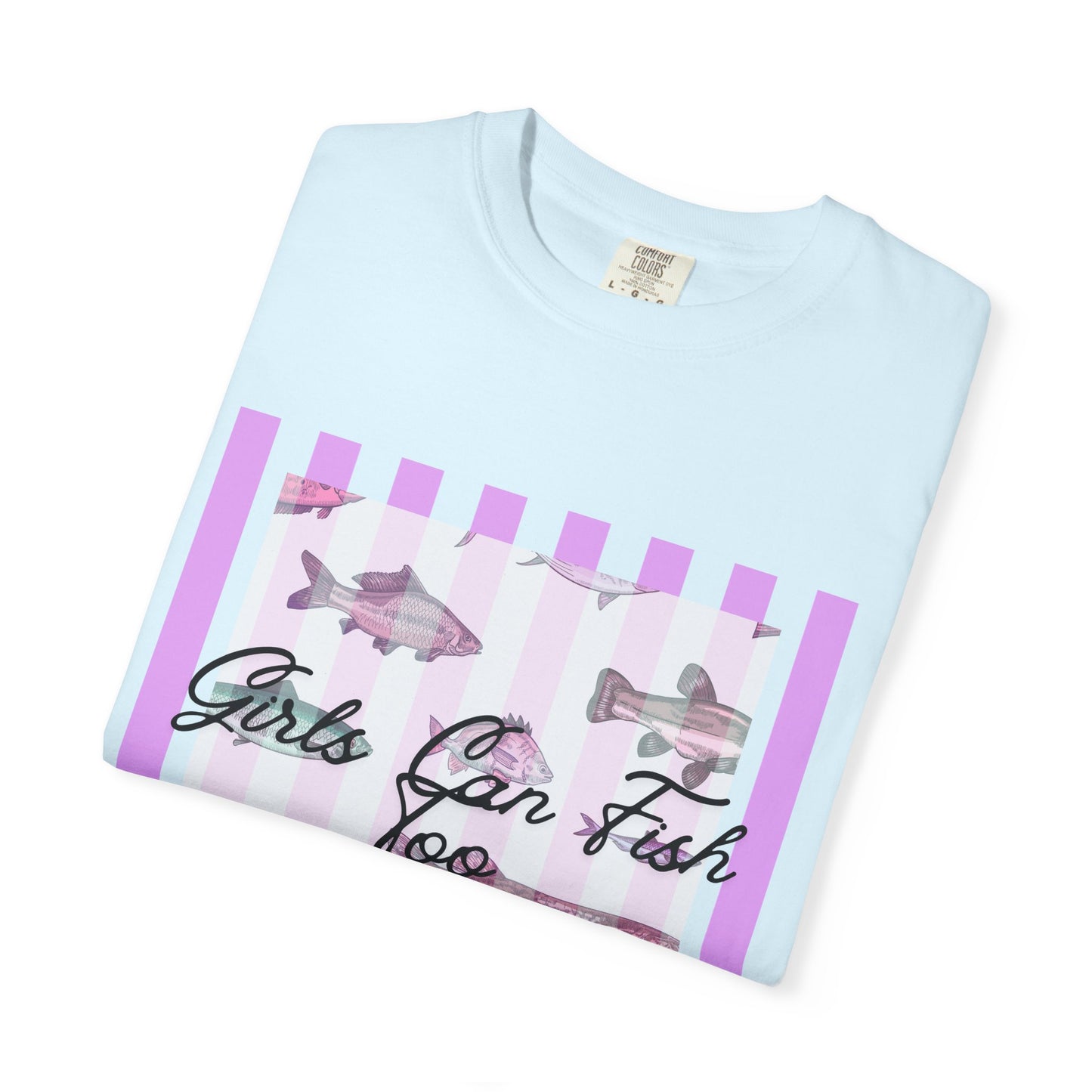 Girls Can Fish Too T-Shirt — Floral Fish Graphic Tee