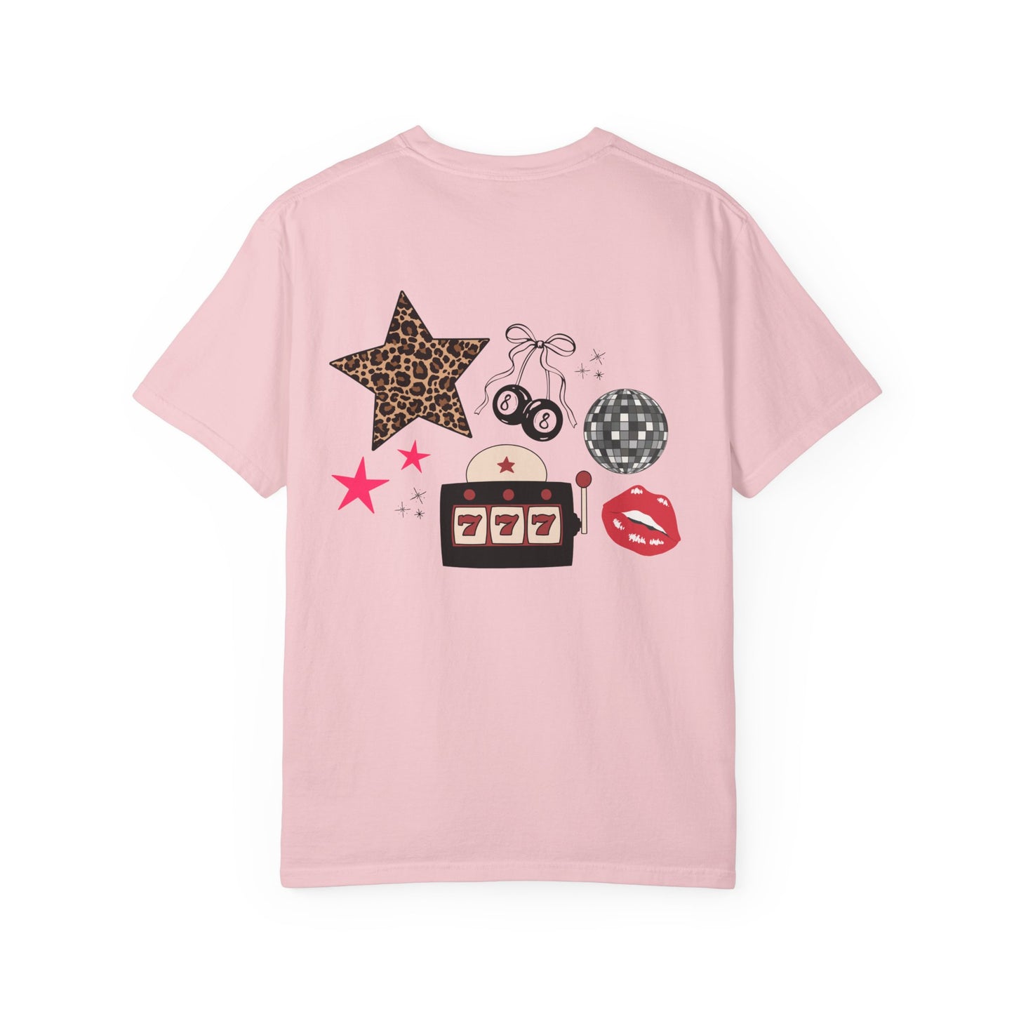 LOVE Leopard Kiss Graphic T‑Shirt — Retro Casino & Disco Chest Print