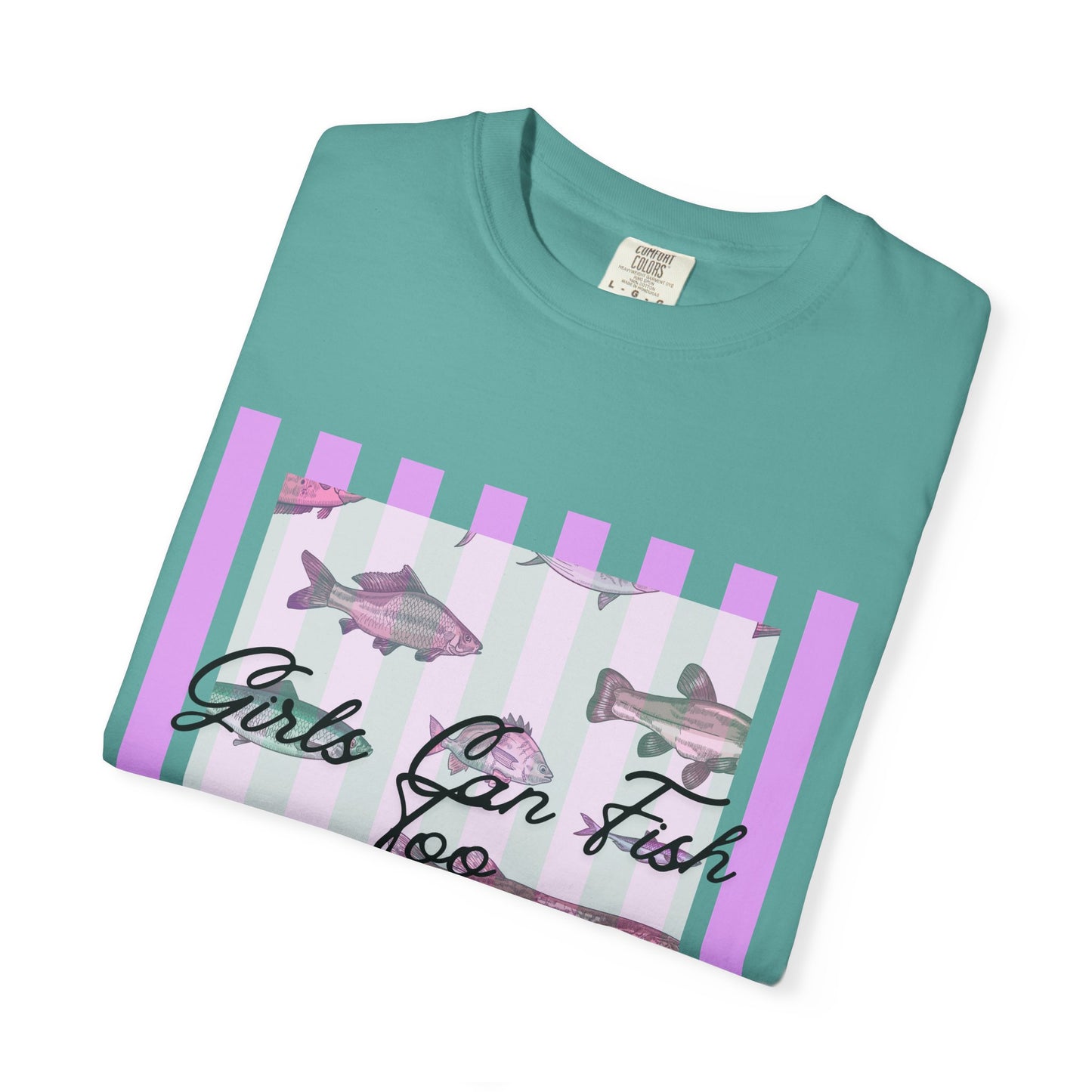 Girls Can Fish Too T-Shirt — Floral Fish Graphic Tee