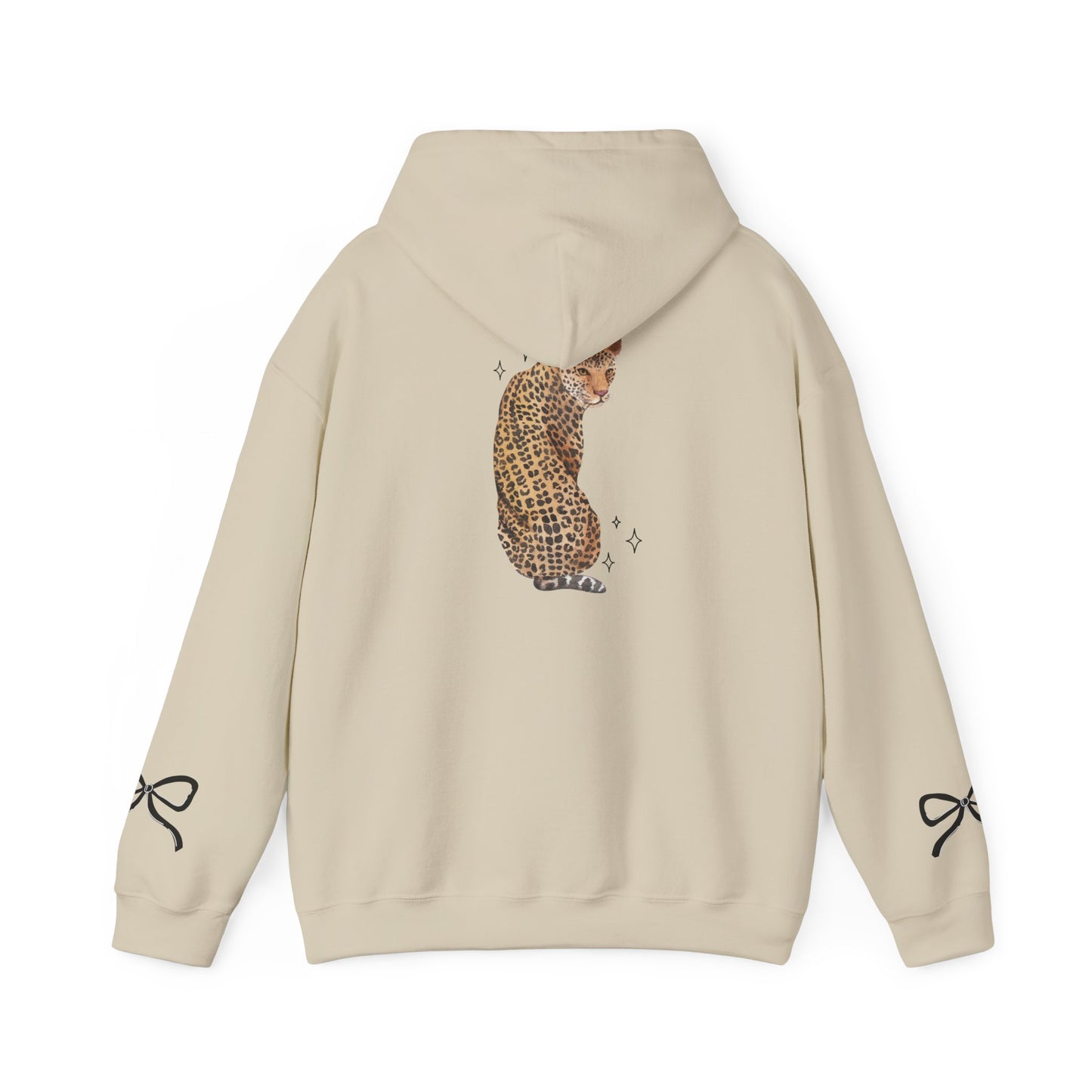 Leopards Graphic Hoodie — Cute Leopard Back Print Pullover