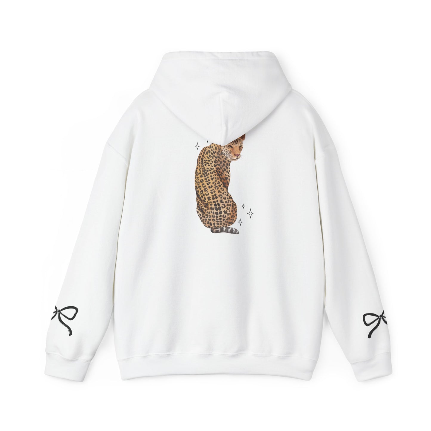 Leopards Graphic Hoodie — Cute Leopard Back Print Pullover