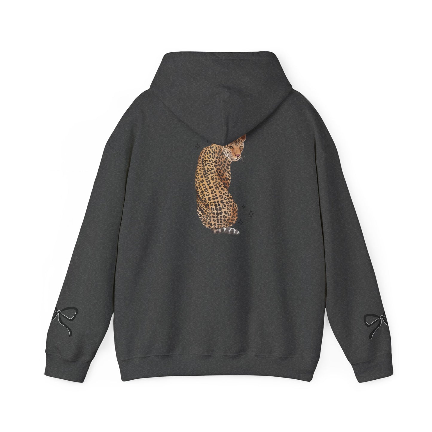 Leopards Graphic Hoodie — Cute Leopard Back Print Pullover