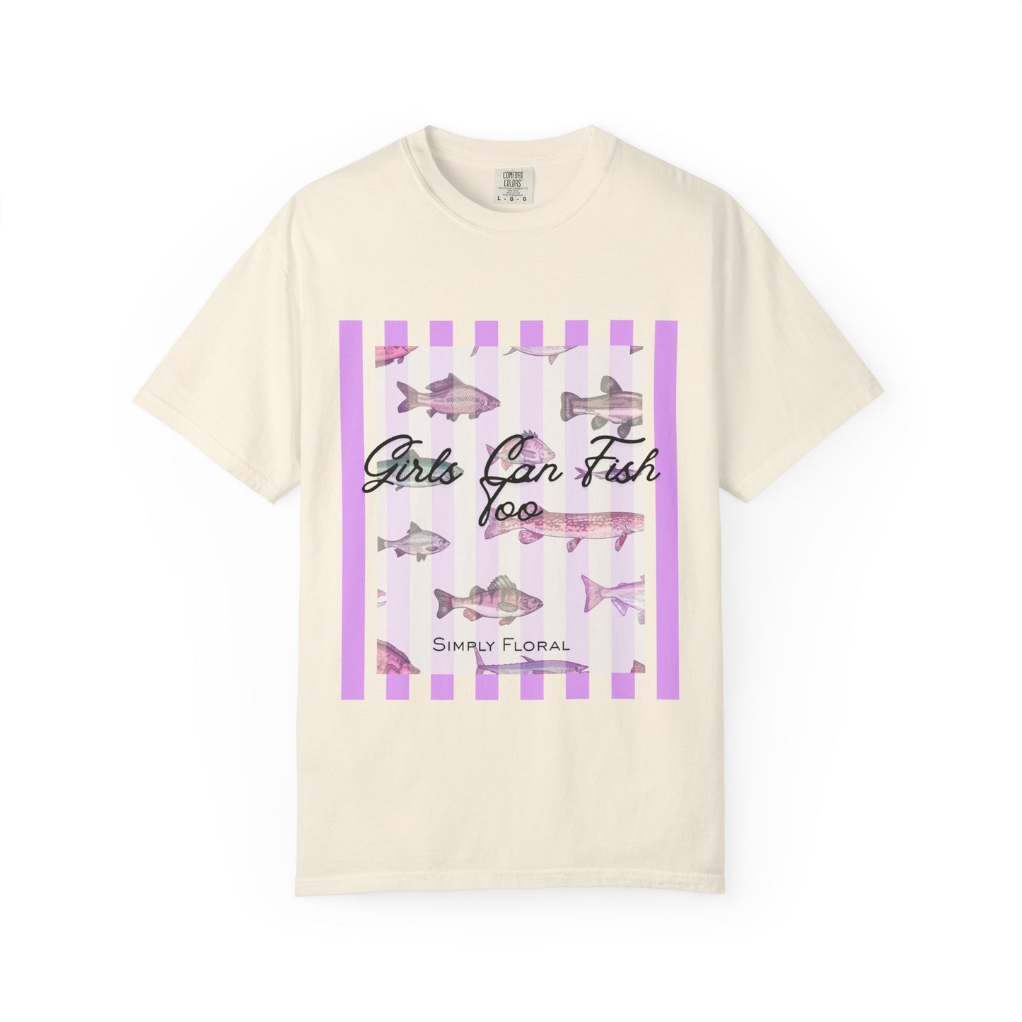 Girls Can Fish Too T-Shirt — Floral Fish Graphic Tee