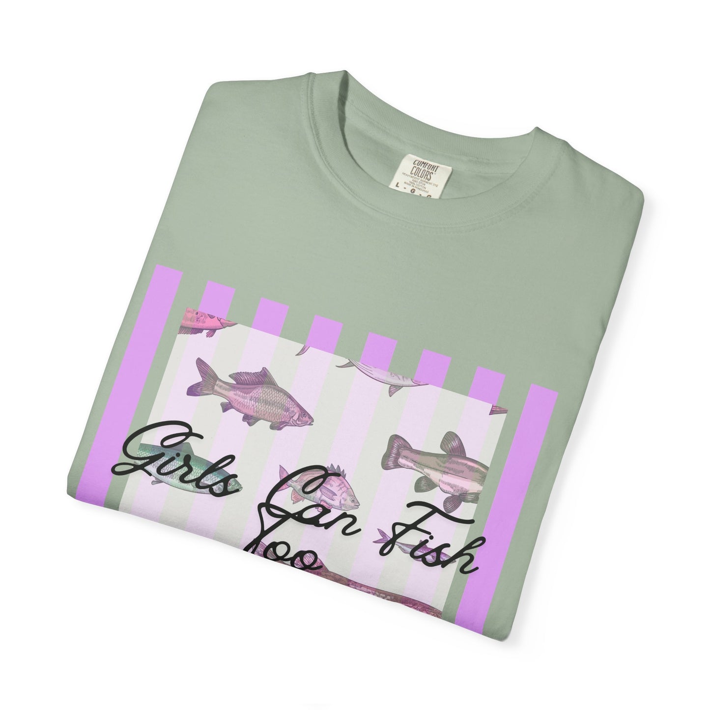 Girls Can Fish Too T-Shirt — Floral Fish Graphic Tee