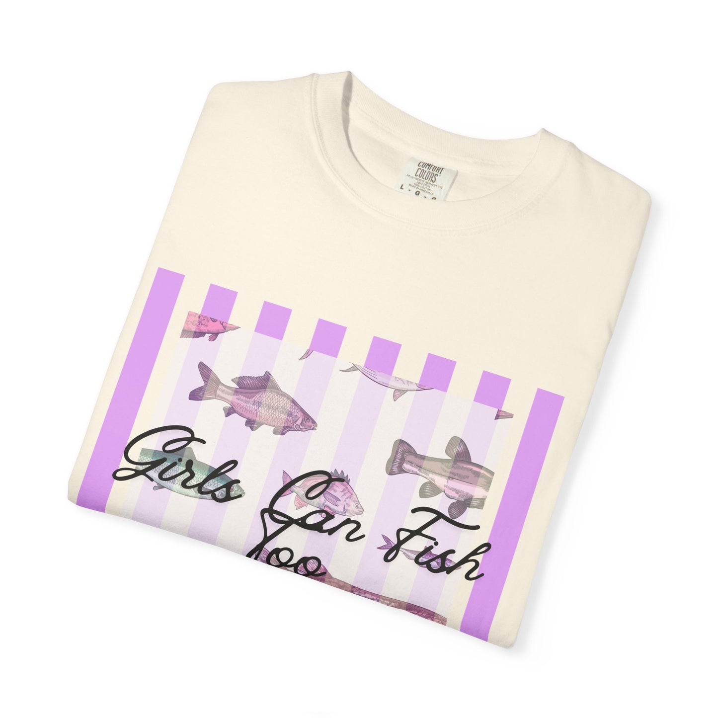 Girls Can Fish Too T-Shirt — Floral Fish Graphic Tee