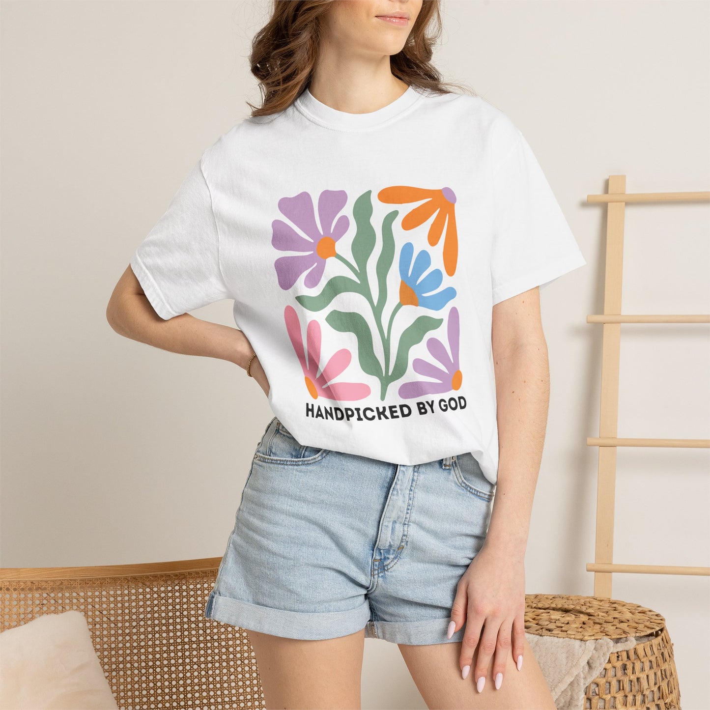 Handpicked by God Floral T-Shirt — Colorful Faith Graphic Tee