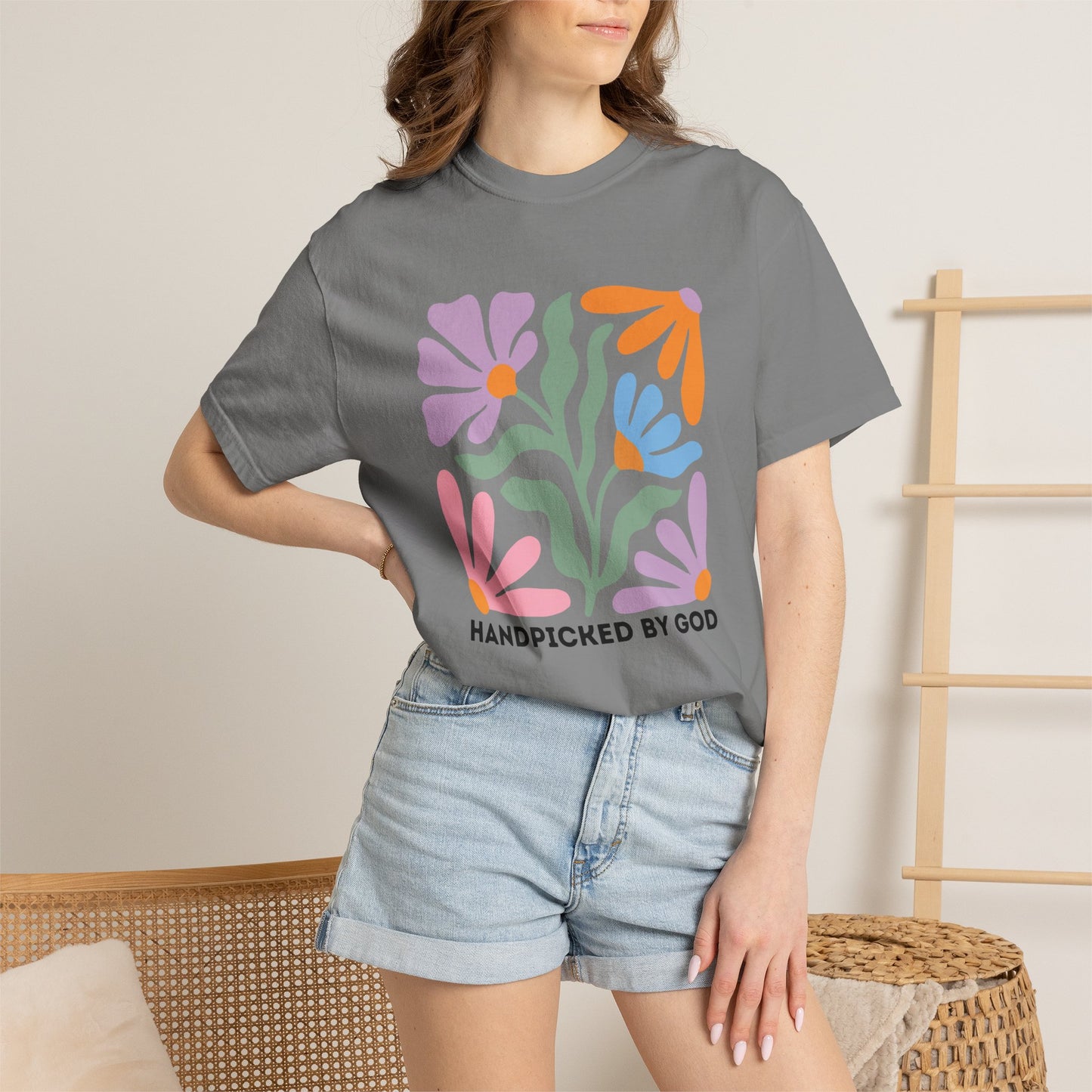 Handpicked by God Floral T-Shirt — Colorful Faith Graphic Tee