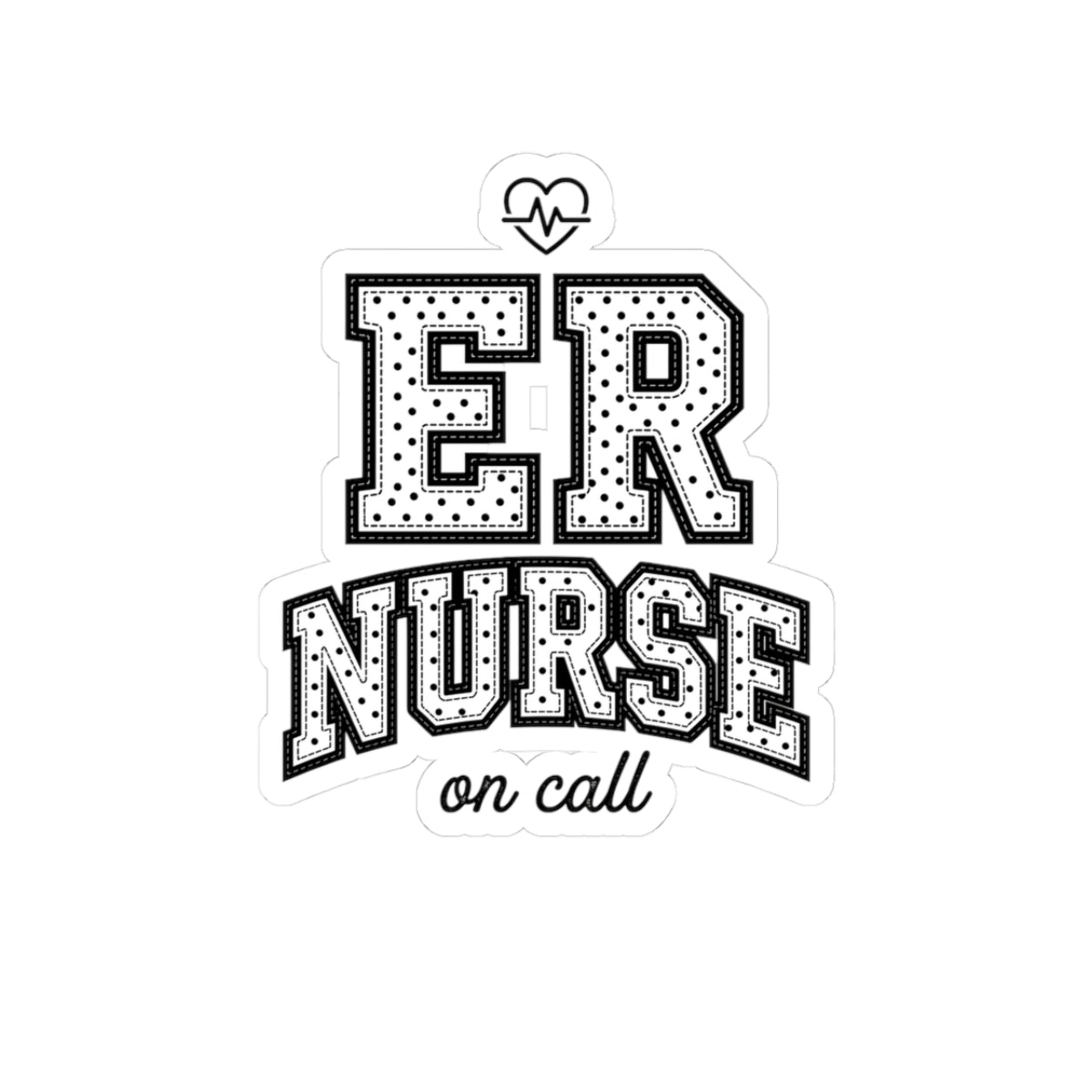 ER Nurse Polka Dot Sticker | Kiss-Cut Vinyl Nurse Decal