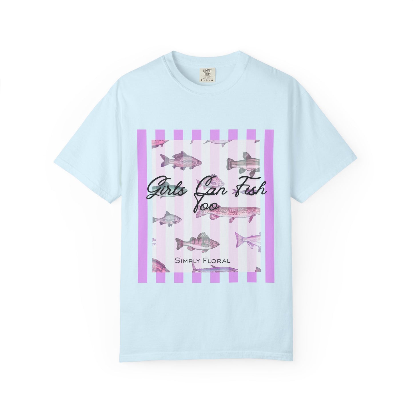 Girls Can Fish Too T-Shirt — Floral Fish Graphic Tee
