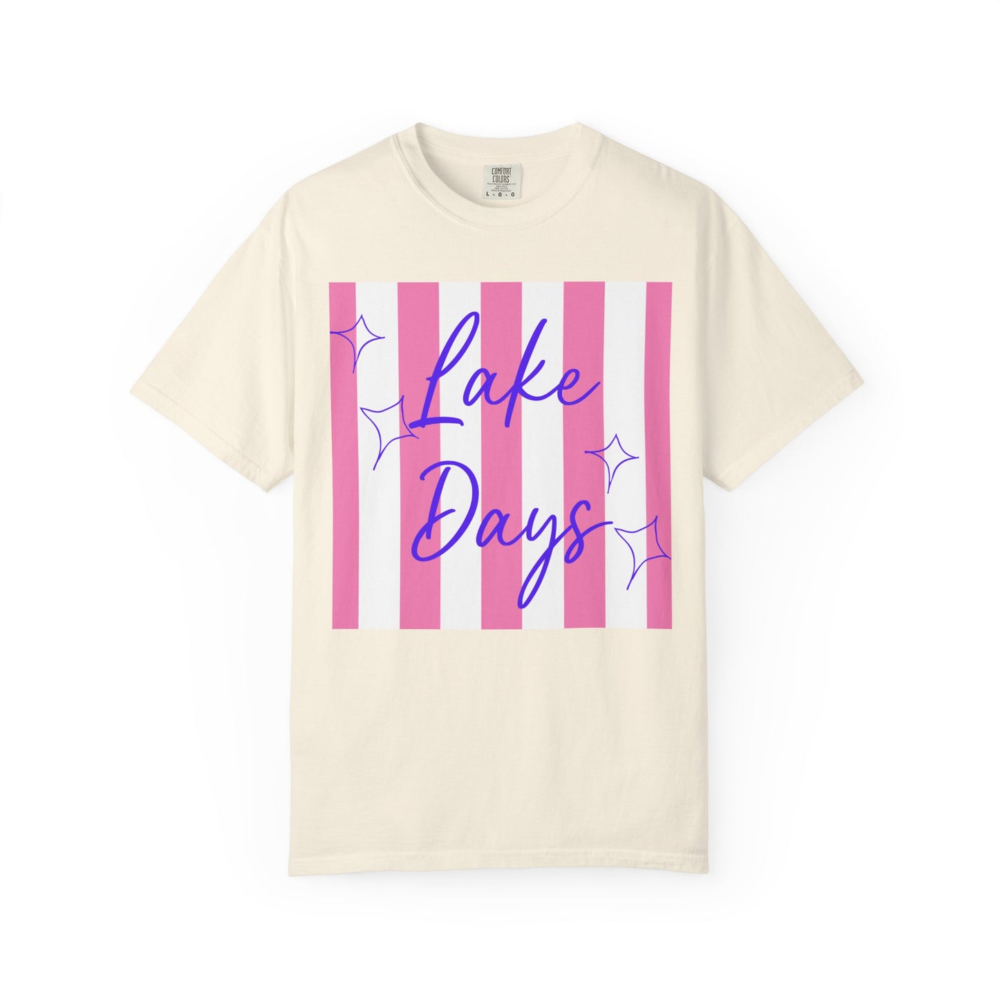 Lake Days T-Shirt — Pink Stripe Summer Tee