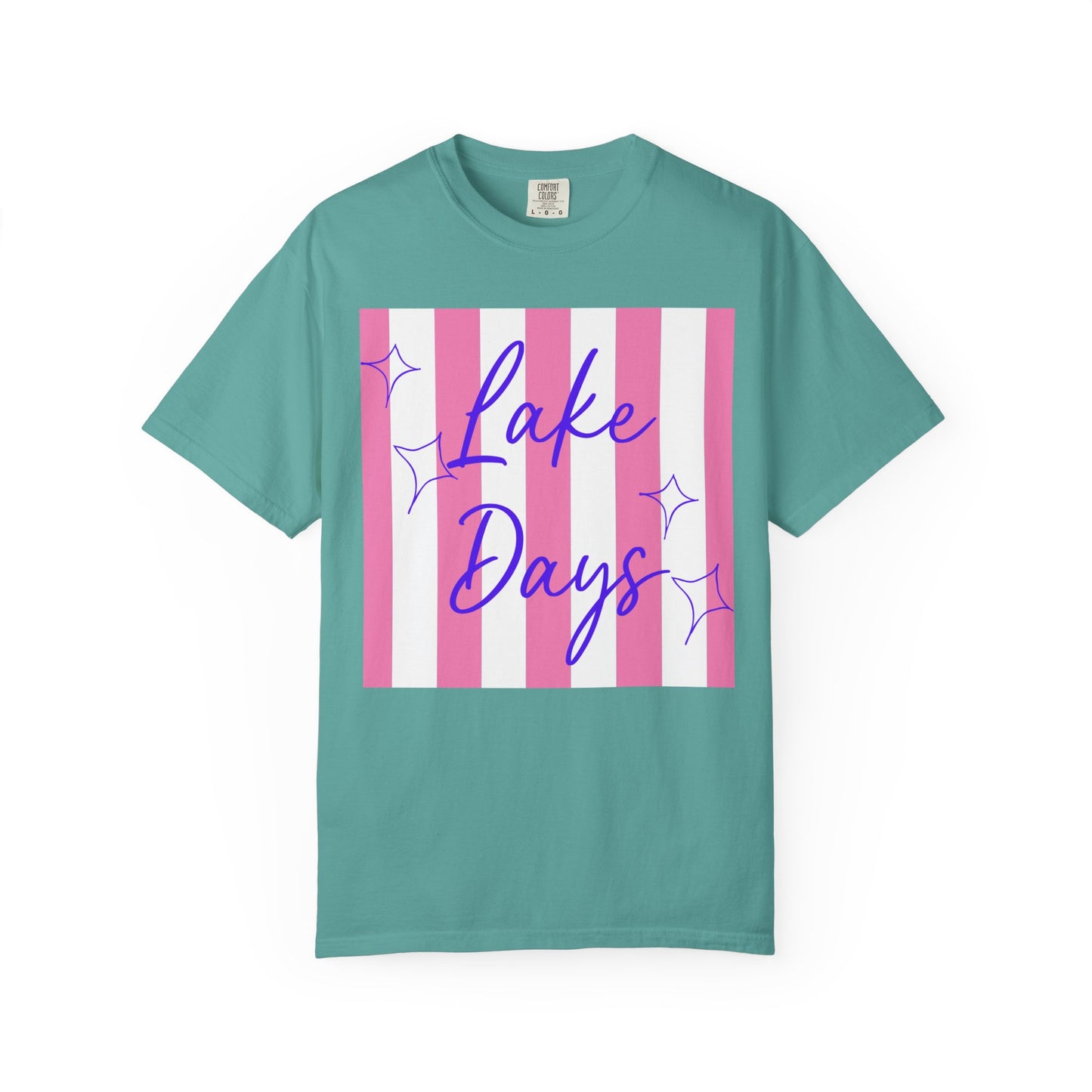 Lake Days T-Shirt — Pink Stripe Summer Tee