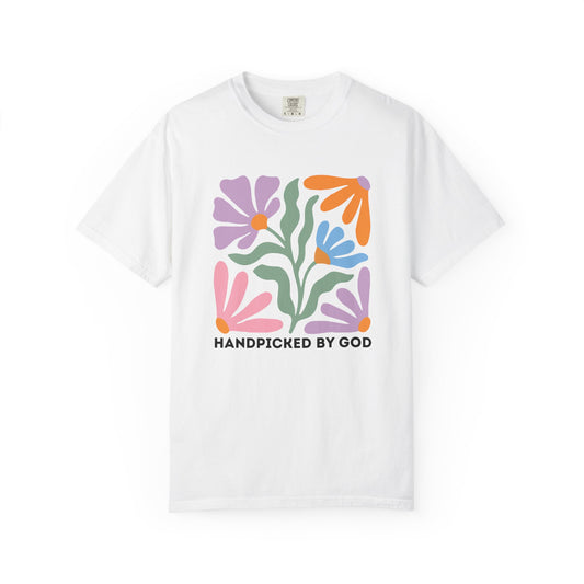 Handpicked by God Floral T-Shirt — Colorful Faith Graphic Tee