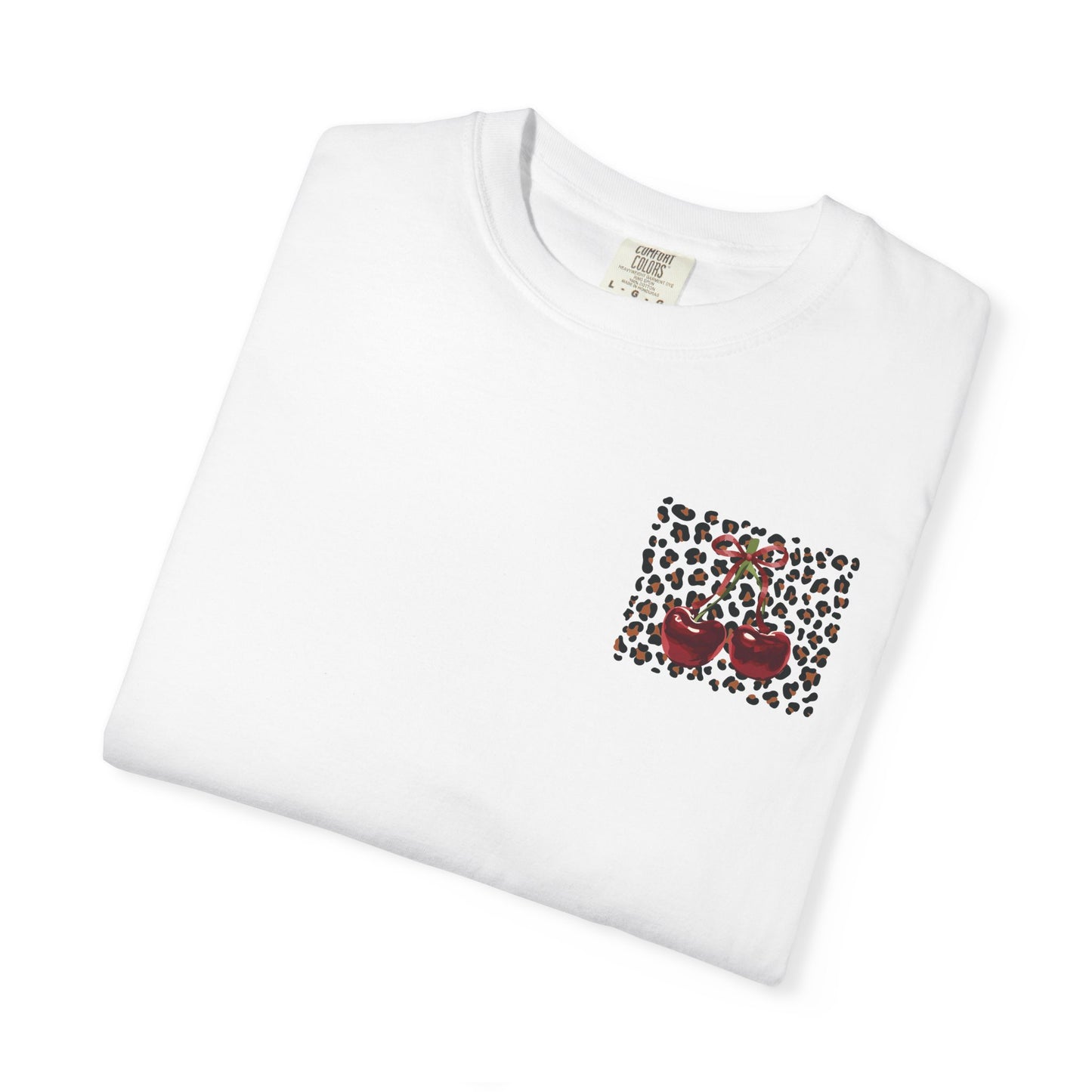 T-Shirt — Red Ribbon Pocket & Back Bow Print