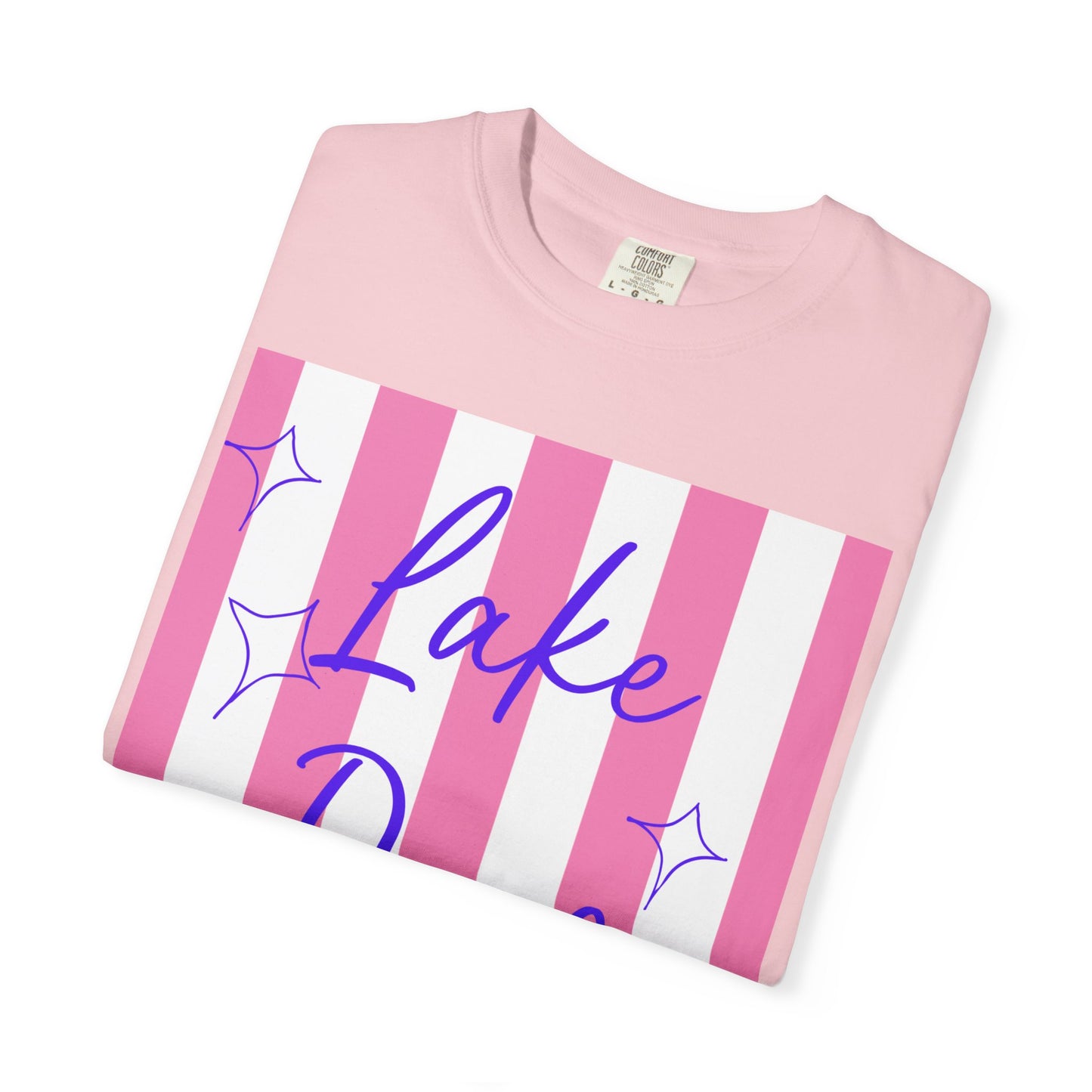 Lake Days T-Shirt — Pink Stripe Summer Tee