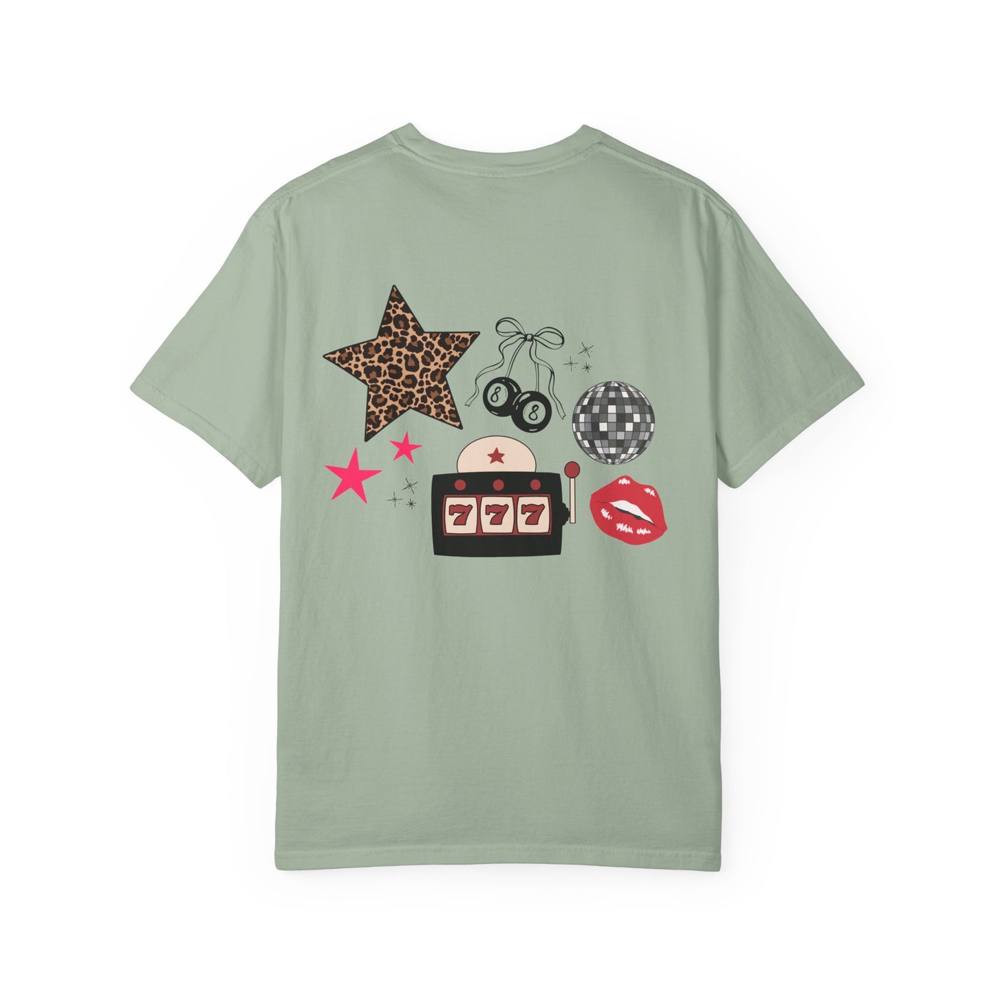 LOVE Leopard Kiss Graphic T‑Shirt — Retro Casino & Disco Chest Print