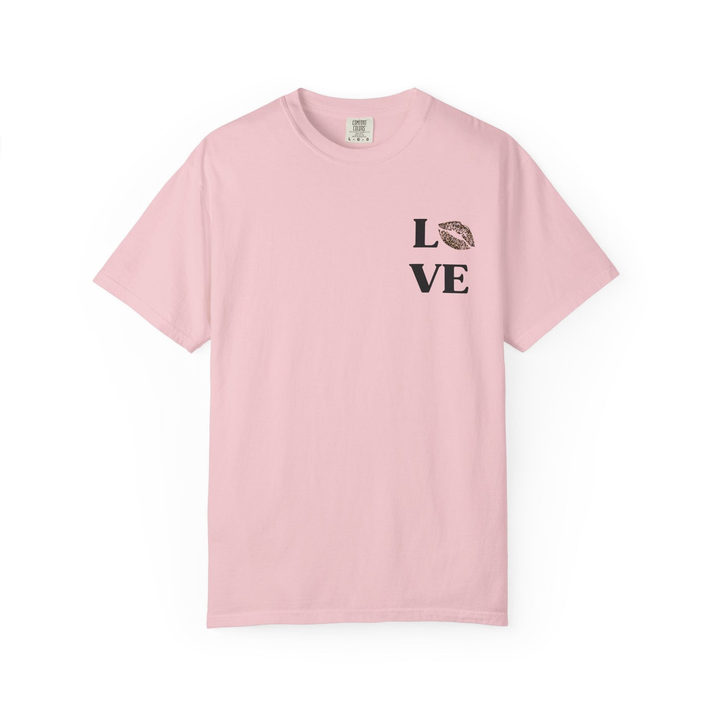 LOVE Leopard Kiss Graphic T‑Shirt — Retro Casino & Disco Chest Print
