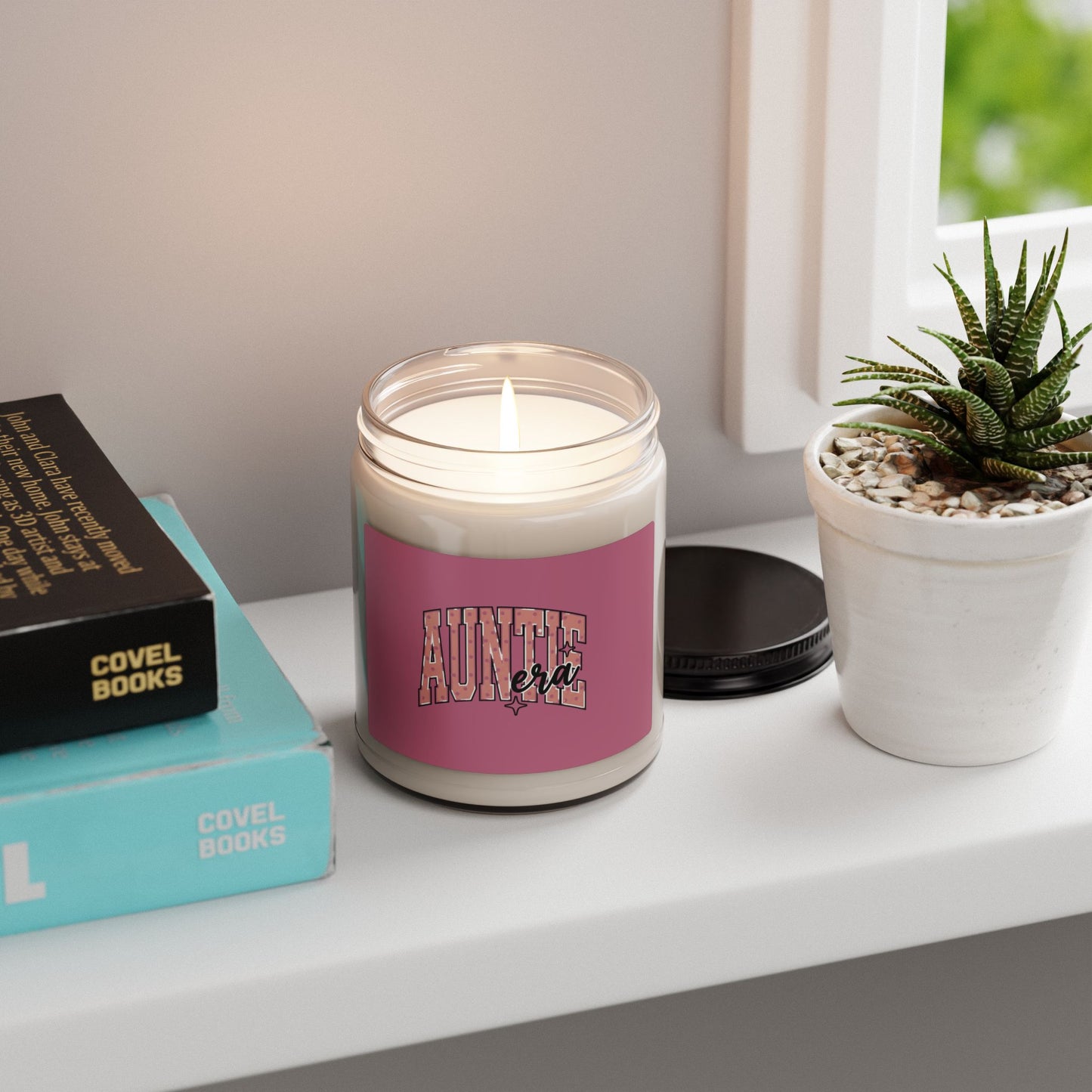 Polka Dot 'Auntie Era' Soy Candle, Retro Feminine Dotted Label