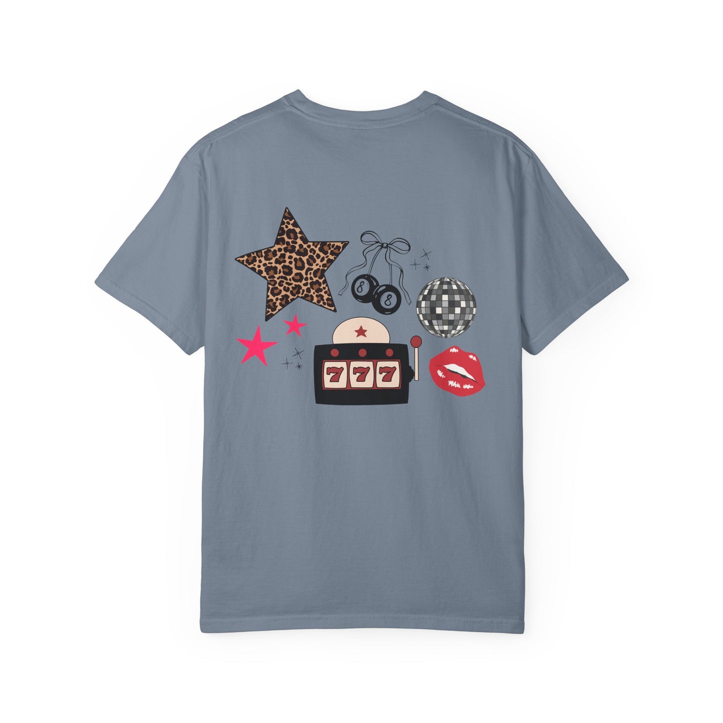 LOVE Leopard Kiss Graphic T‑Shirt — Retro Casino & Disco Chest Print