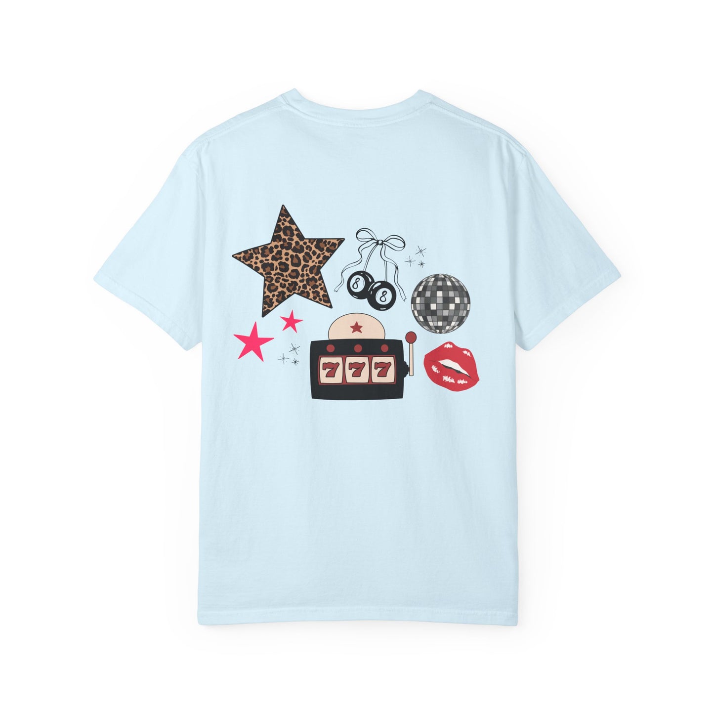LOVE Leopard Kiss Graphic T‑Shirt — Retro Casino & Disco Chest Print