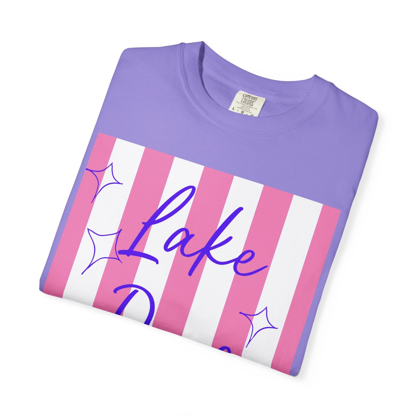 Lake Days T-Shirt — Pink Stripe Summer Tee
