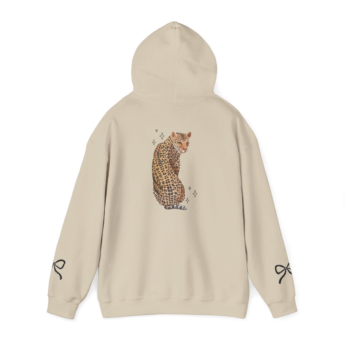 Leopards Graphic Hoodie — Cute Leopard Back Print Pullover