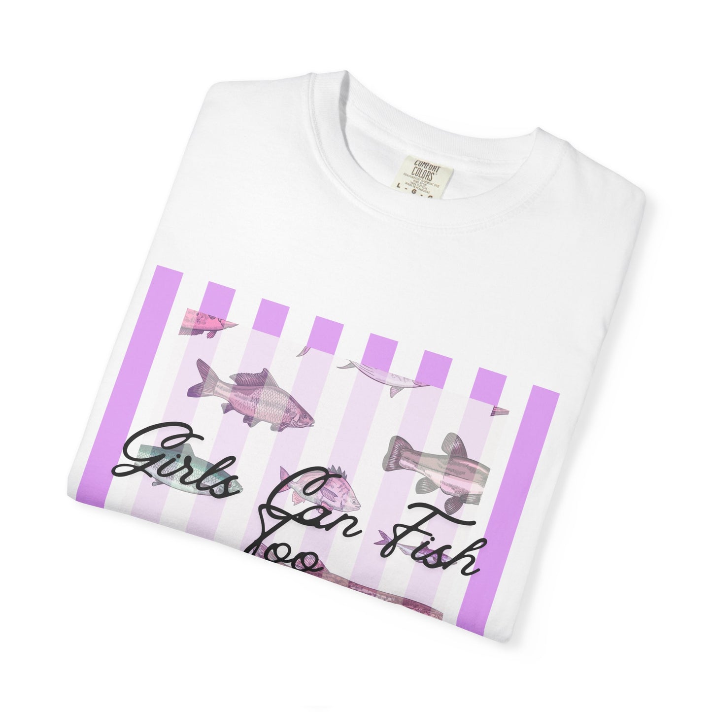 Girls Can Fish Too T-Shirt — Floral Fish Graphic Tee
