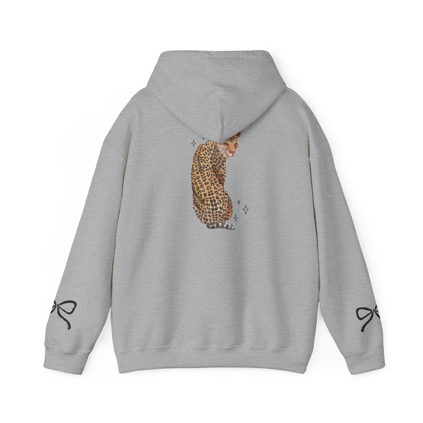 Leopards Graphic Hoodie — Cute Leopard Back Print Pullover