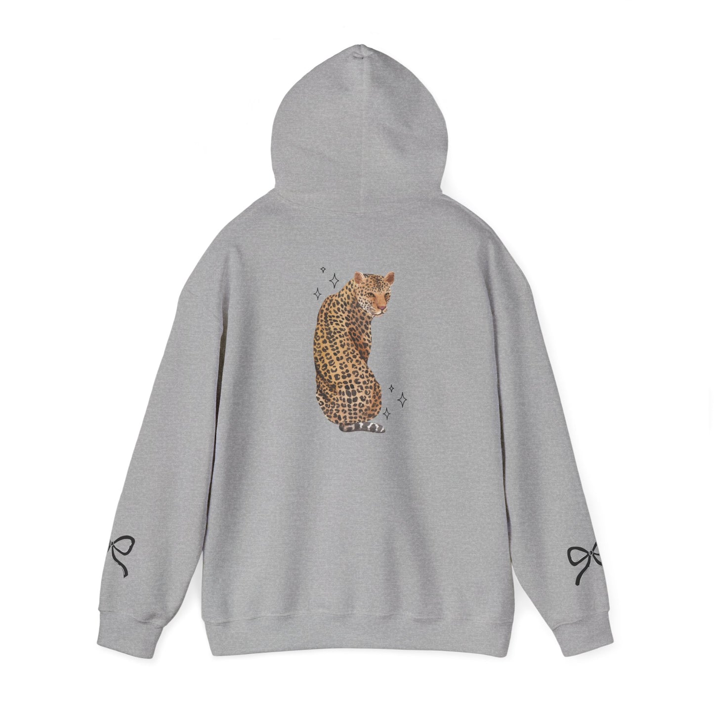 Leopards Graphic Hoodie — Cute Leopard Back Print Pullover