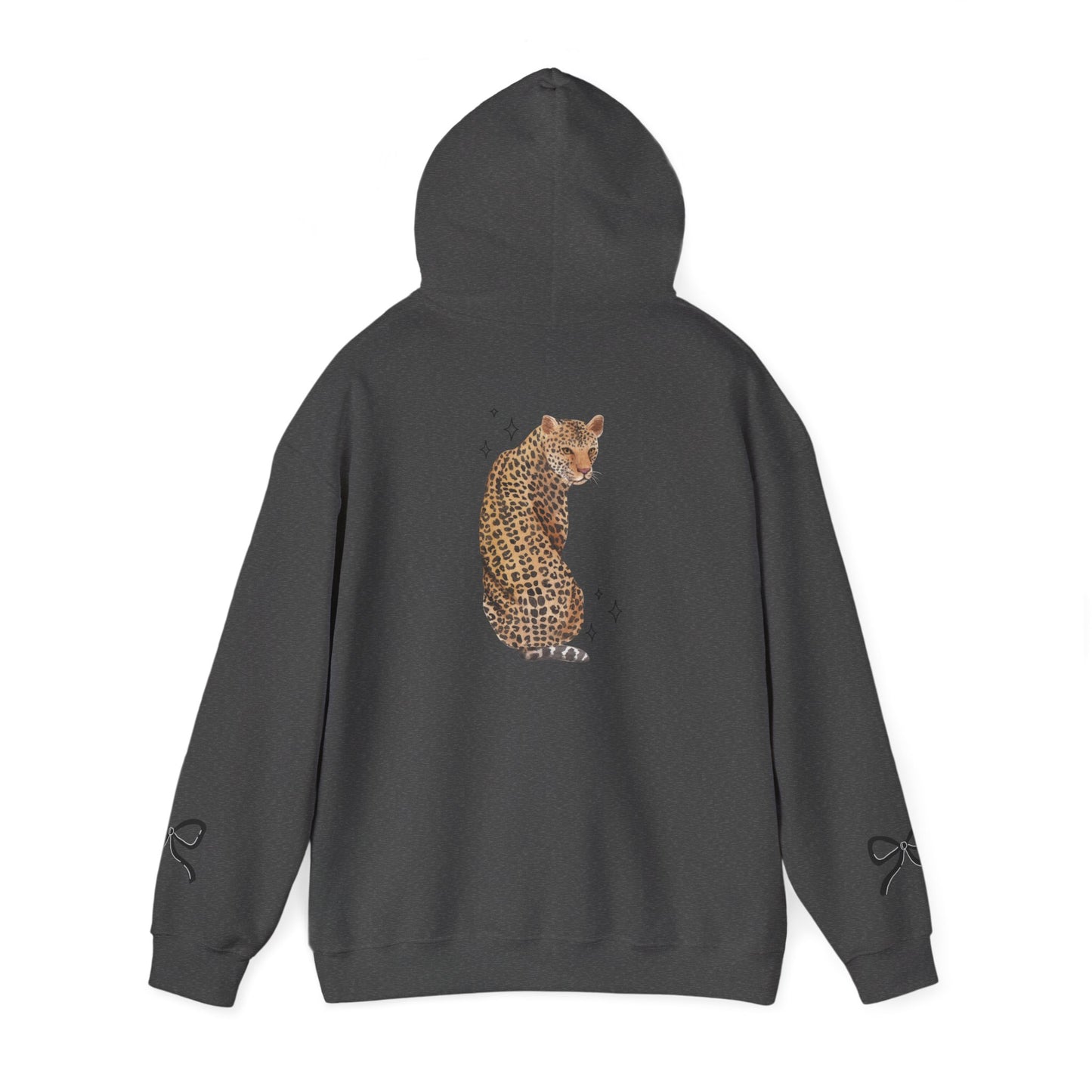 Leopards Graphic Hoodie — Cute Leopard Back Print Pullover