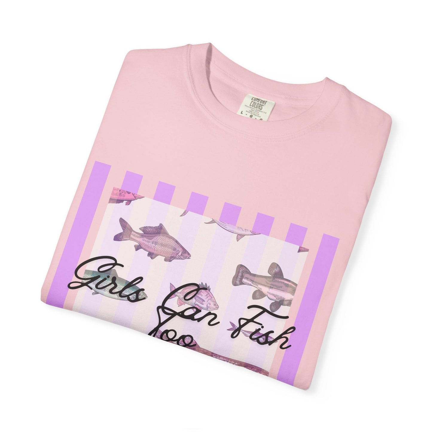 Girls Can Fish Too T-Shirt — Floral Fish Graphic Tee