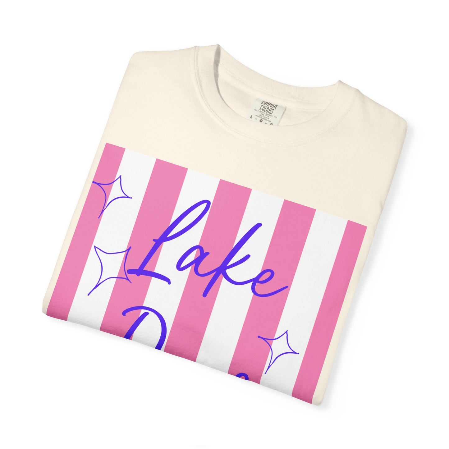 Lake Days T-Shirt — Pink Stripe Summer Tee