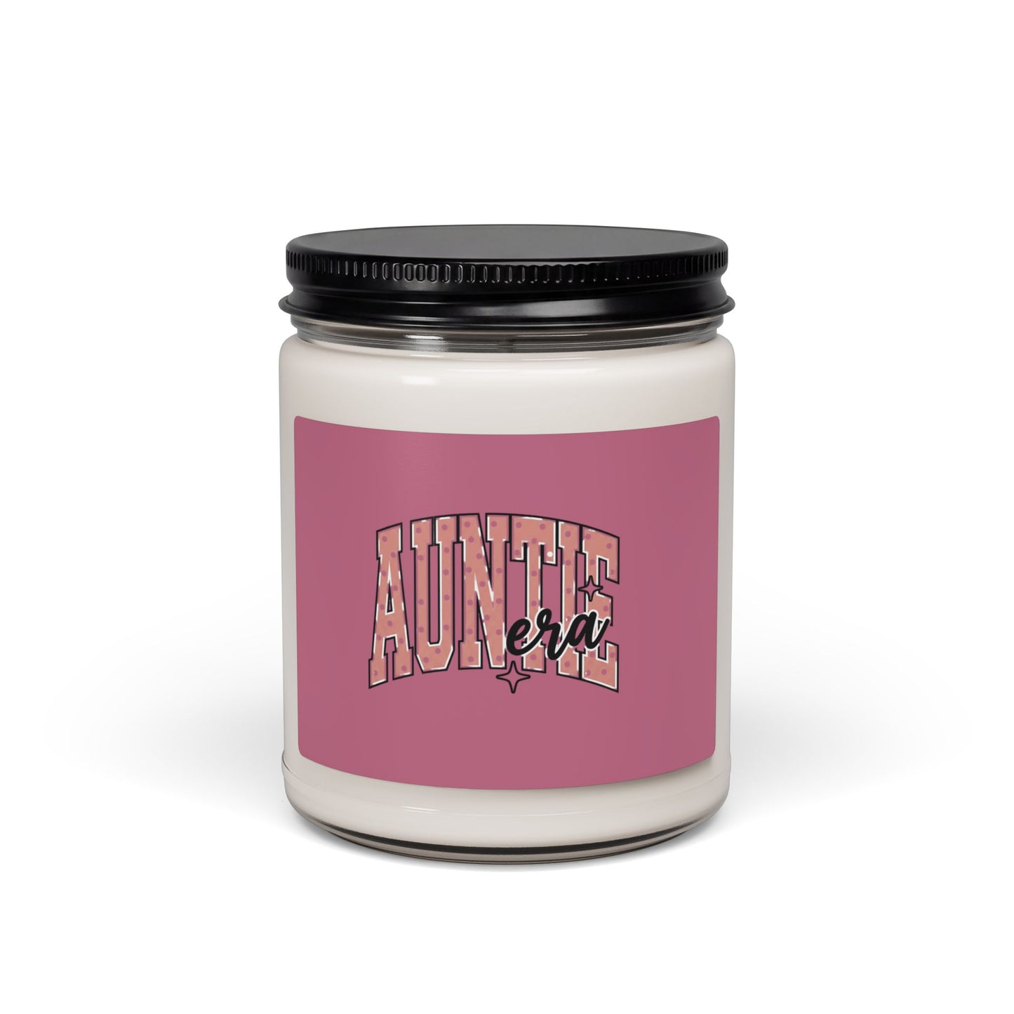 Polka Dot 'Auntie Era' Soy Candle, Retro Feminine Dotted Label
