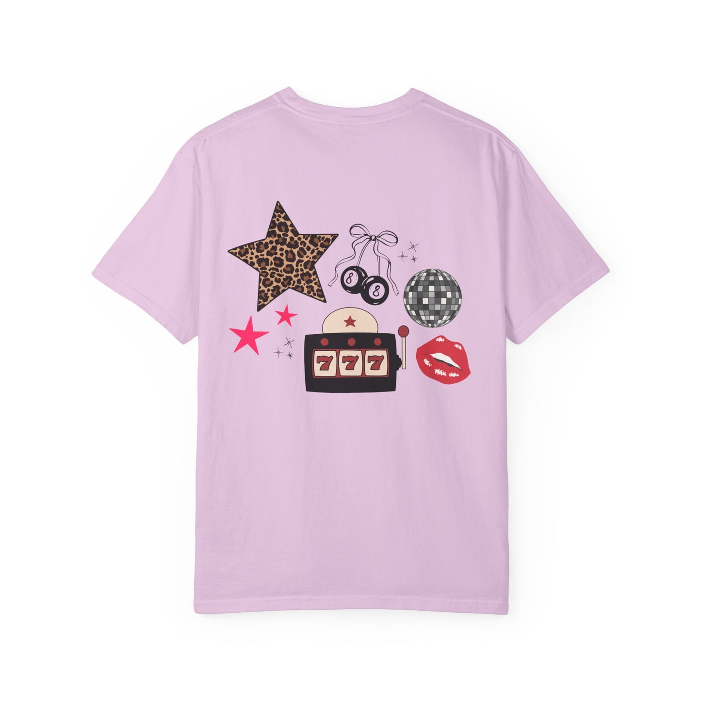 LOVE Leopard Kiss Graphic T‑Shirt — Retro Casino & Disco Chest Print