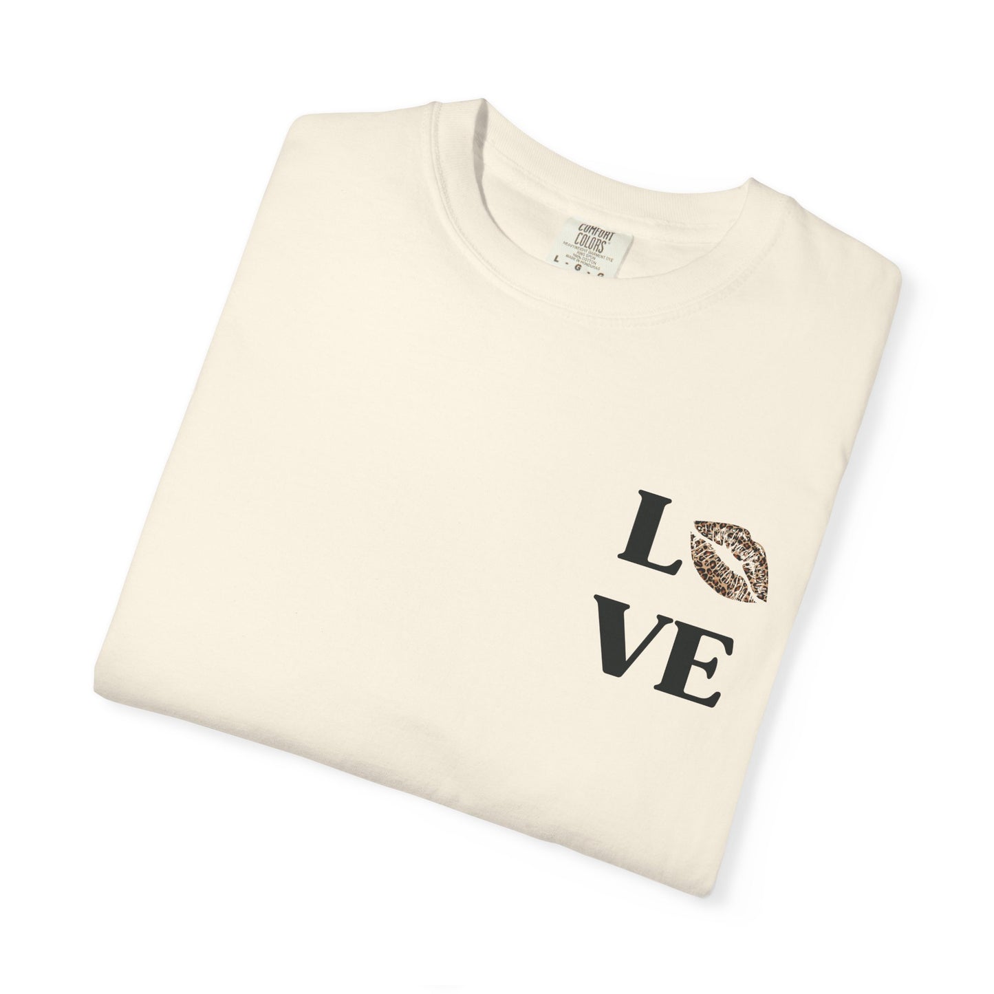 LOVE Leopard Kiss Graphic T‑Shirt — Retro Casino & Disco Chest Print
