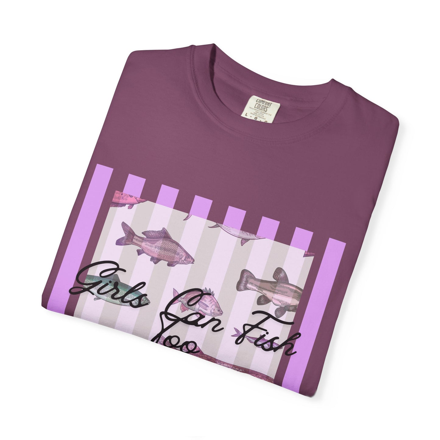 Girls Can Fish Too T-Shirt — Floral Fish Graphic Tee
