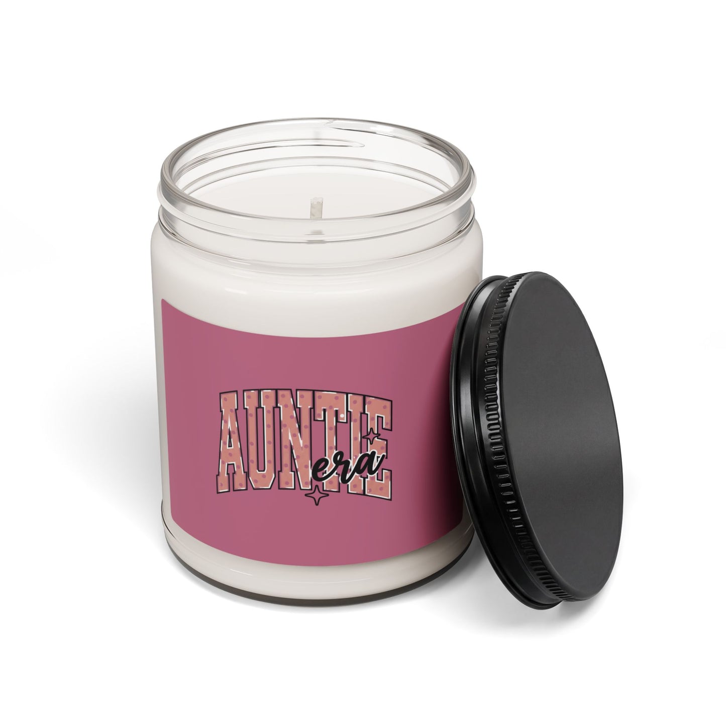 Polka Dot 'Auntie Era' Soy Candle, Retro Feminine Dotted Label