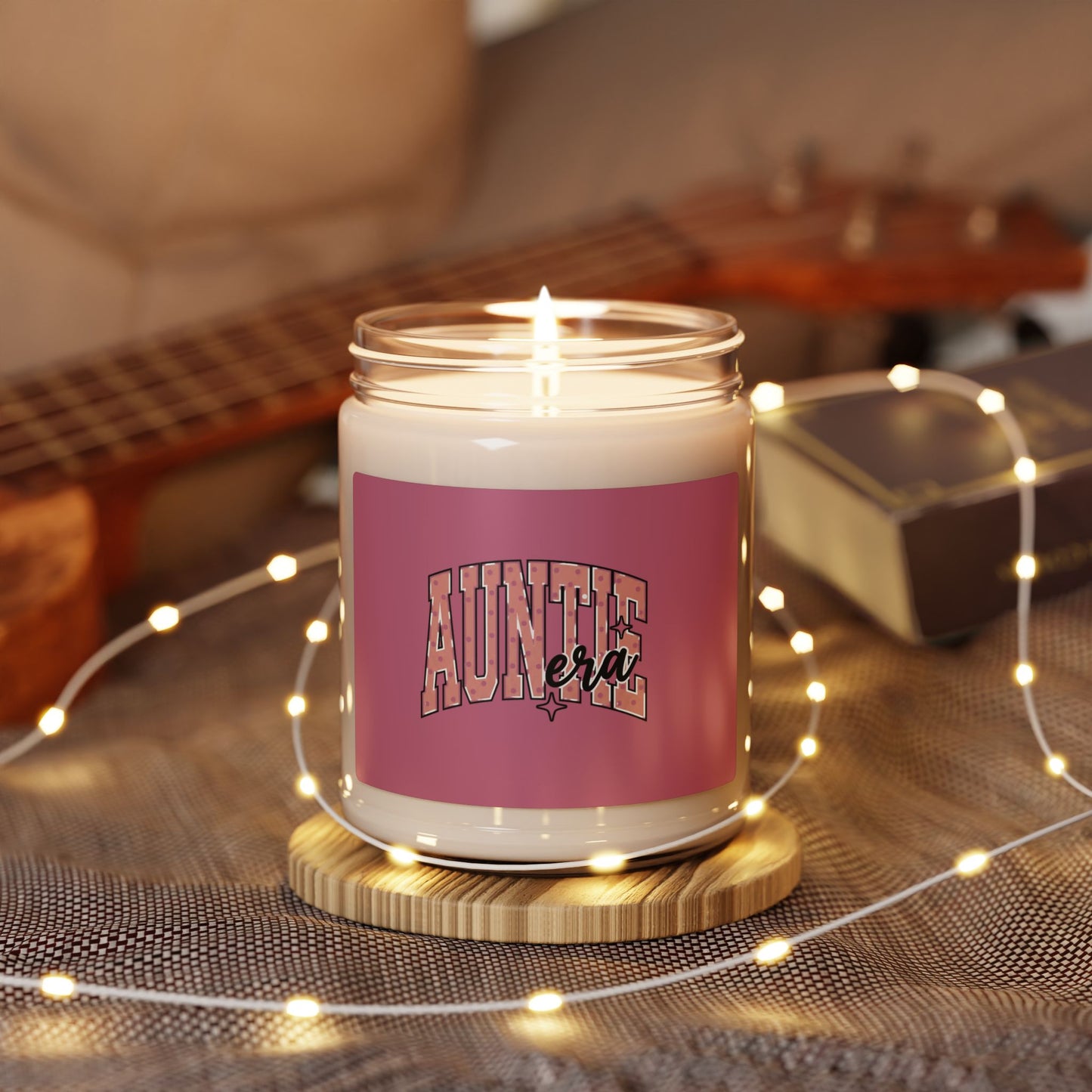 Polka Dot 'Auntie Era' Soy Candle, Retro Feminine Dotted Label