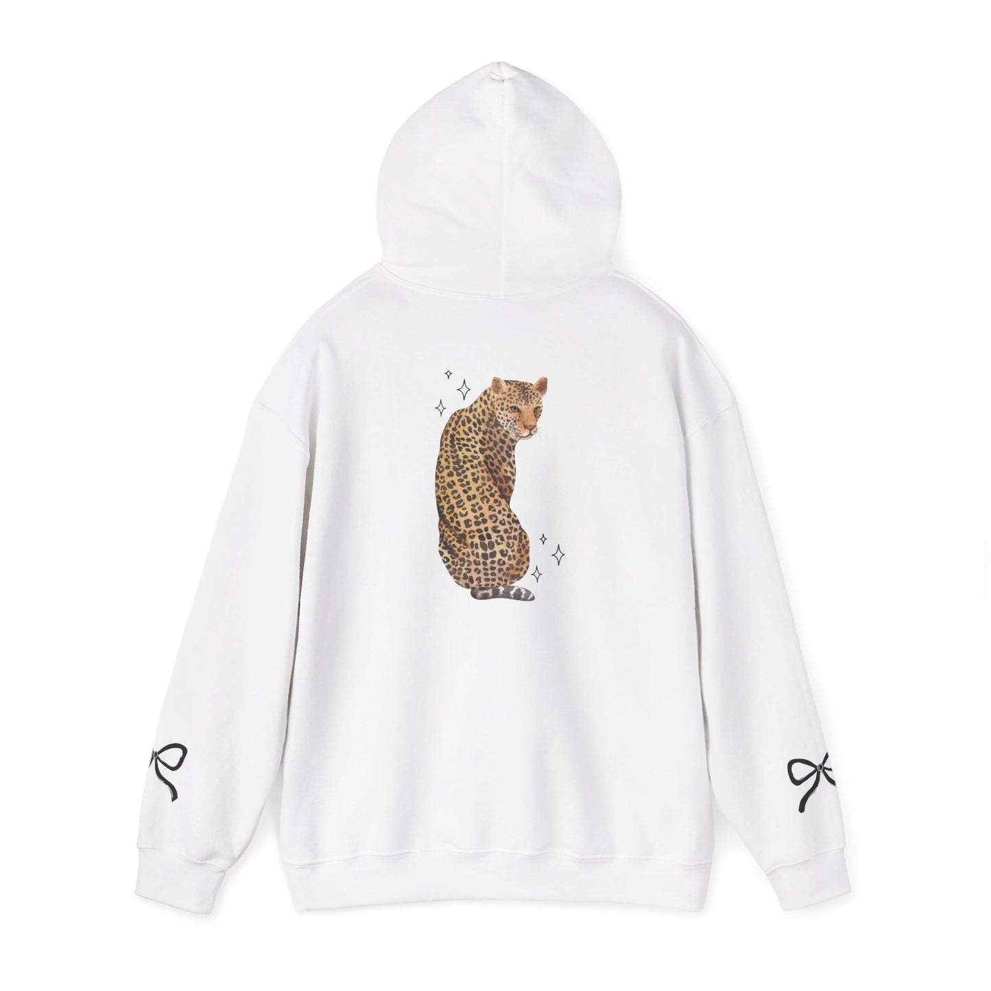 Leopards Graphic Hoodie — Cute Leopard Back Print Pullover