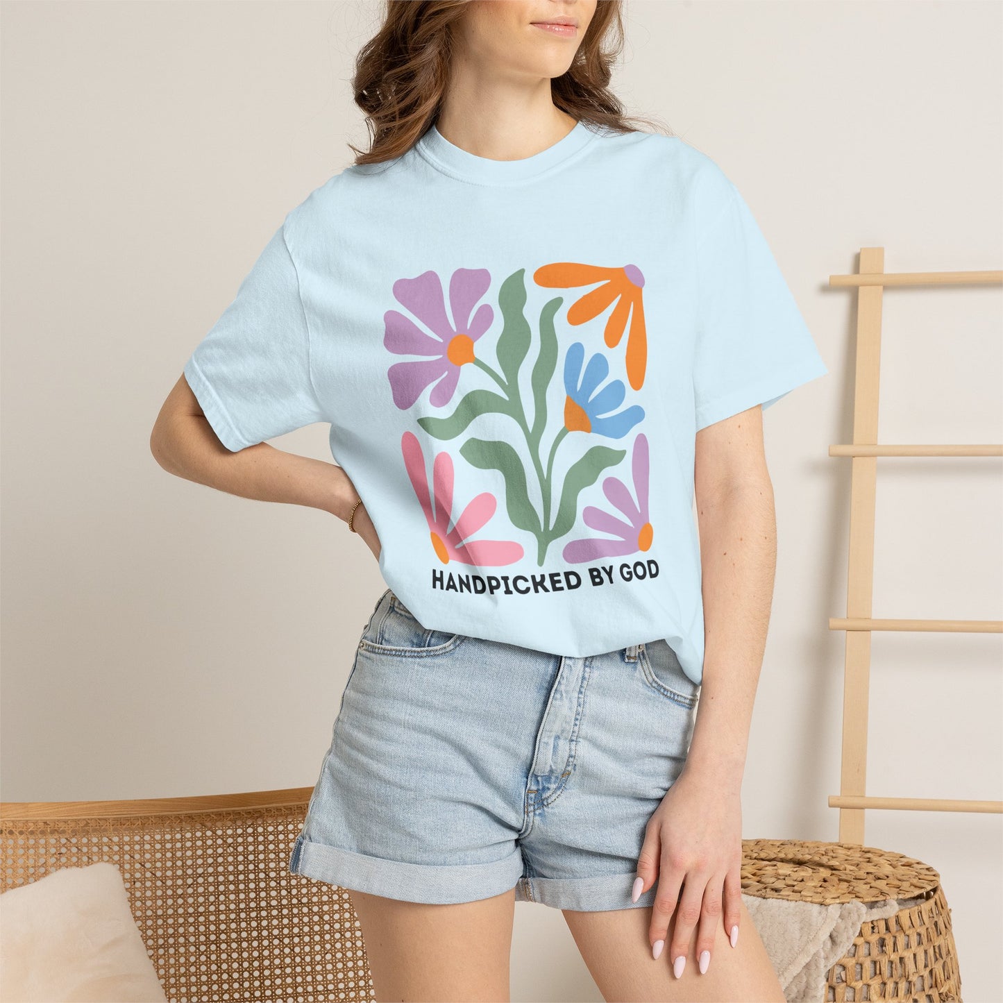 Handpicked by God Floral T-Shirt — Colorful Faith Graphic Tee