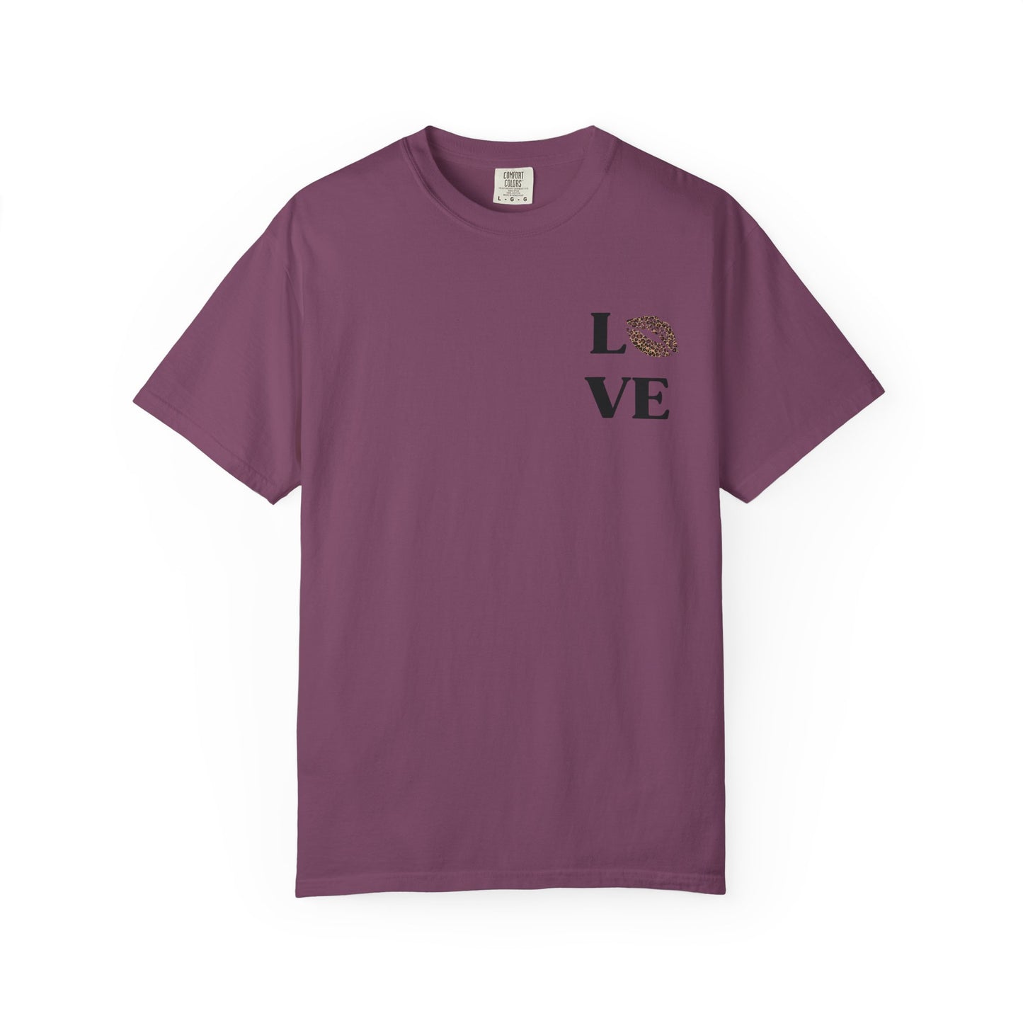 LOVE Leopard Kiss Graphic T‑Shirt — Retro Casino & Disco Chest Print