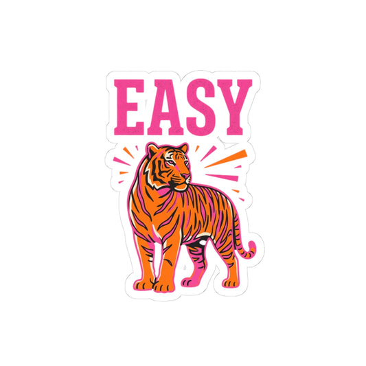 Easy Tiger retro tiger sticker | Kiss-cut vinyl sticker, summer vacation vibes