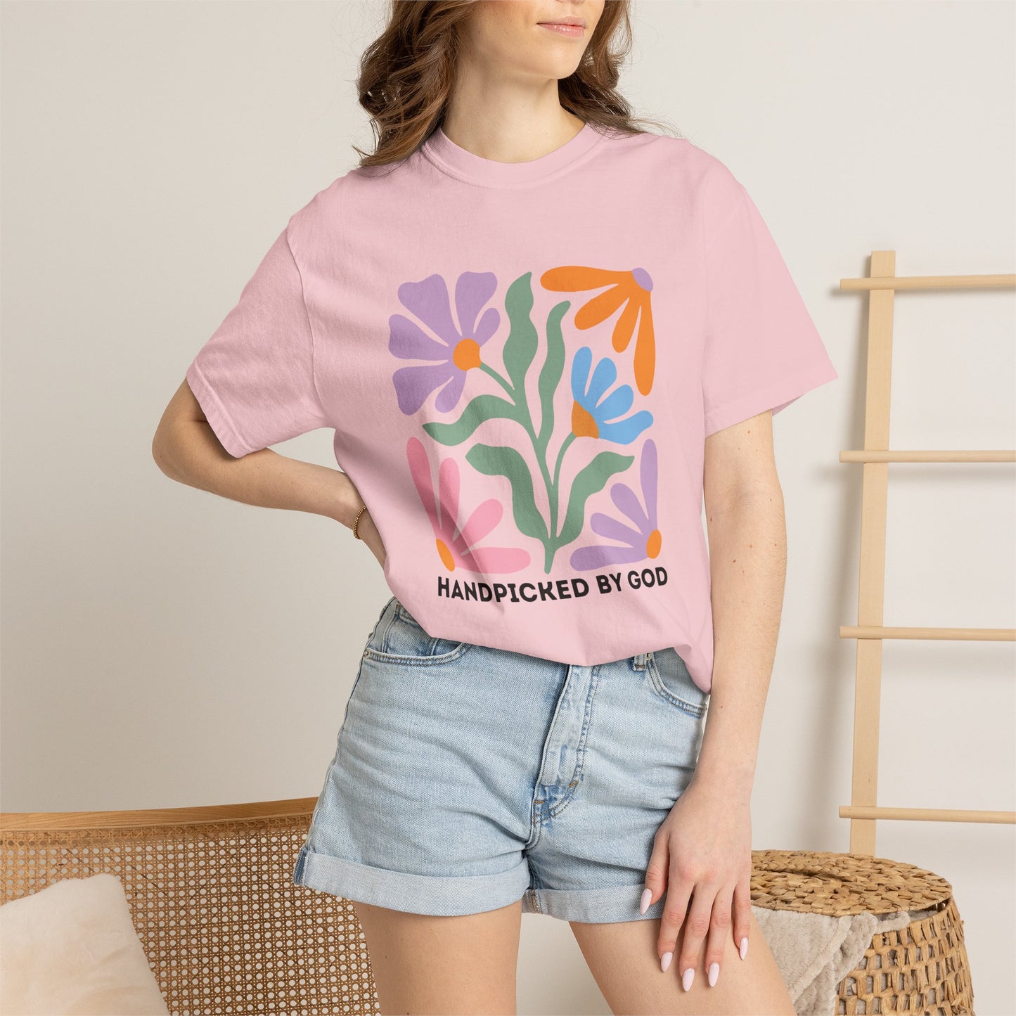 Handpicked by God Floral T-Shirt — Colorful Faith Graphic Tee